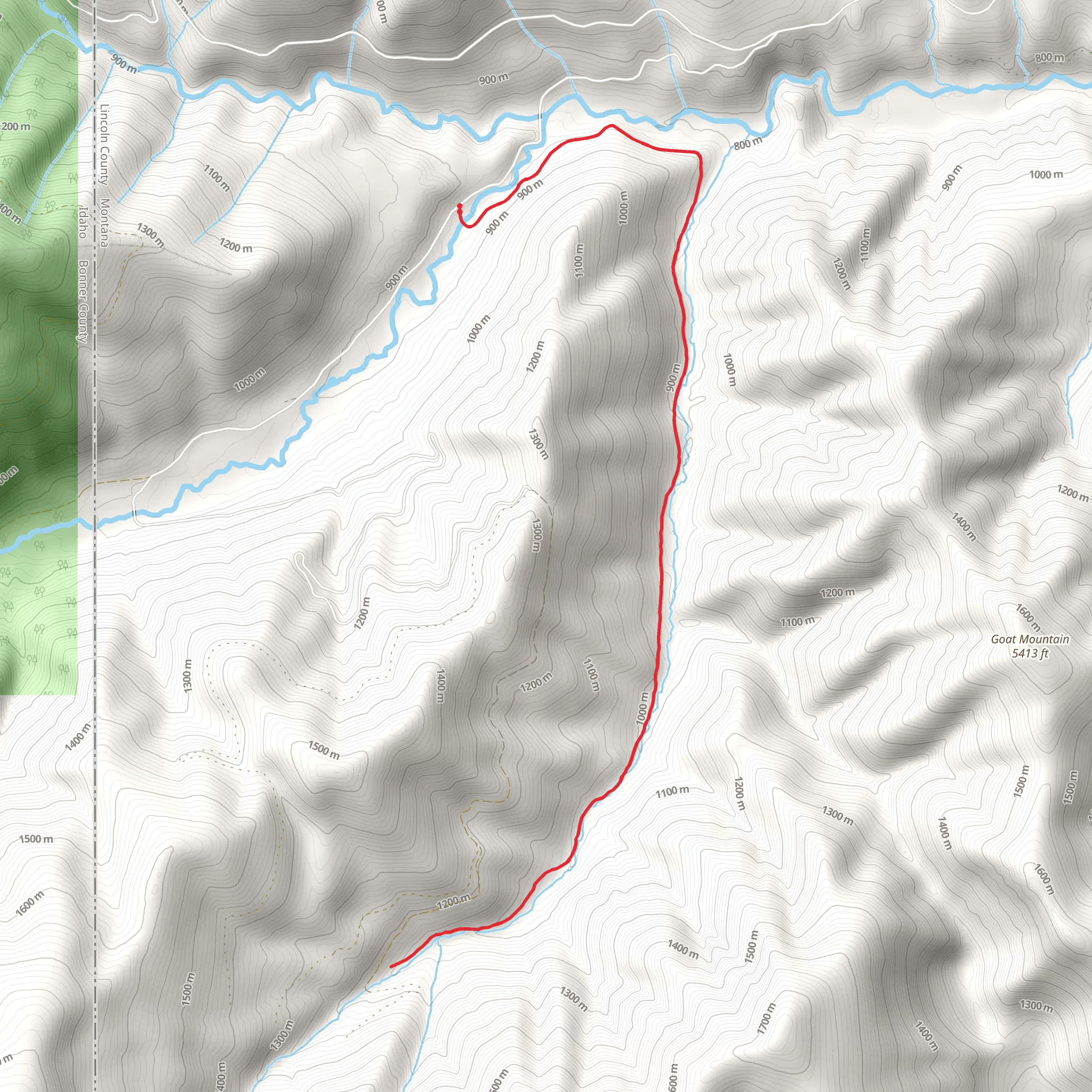 Goat Creek Trail mobile static map