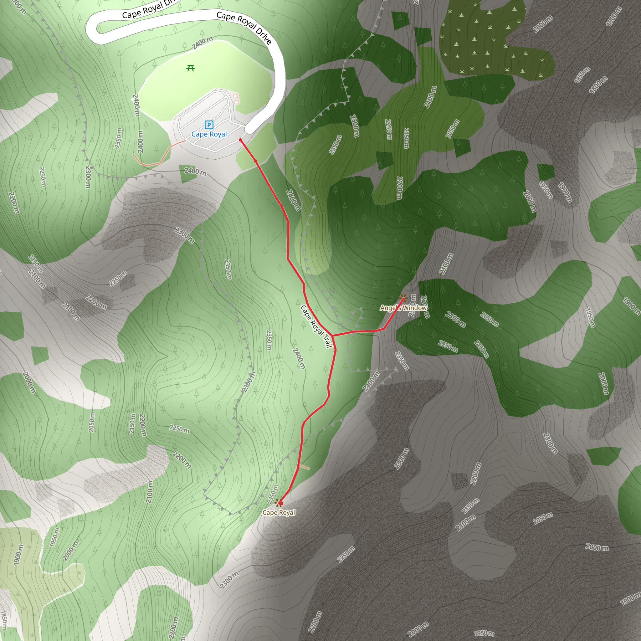 Cape Royal Trail mobile static map