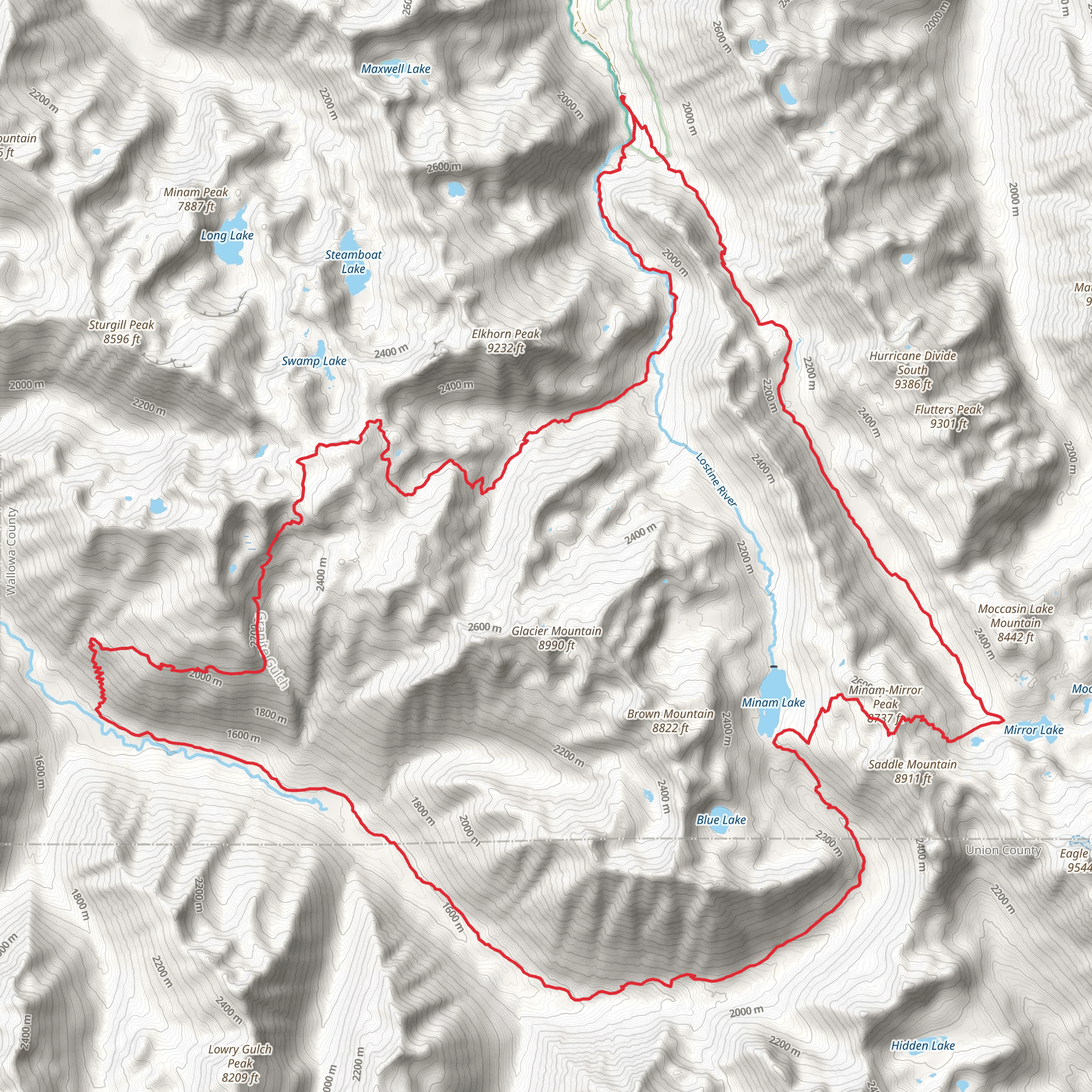 Copper Creek, Minam River and Minam Mirror PeakLoop mobile static map