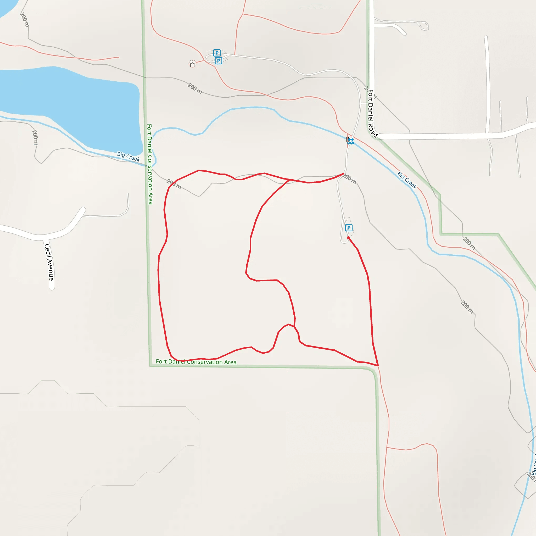 Fort Daniel Conservation Area Loop mobile static map