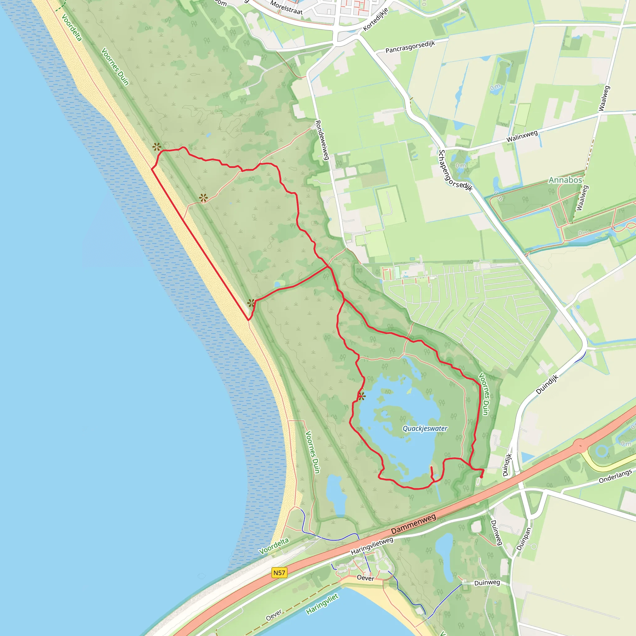 Houten Paardjes, Kakelenburg and Quackjeswater Loop mobile static map