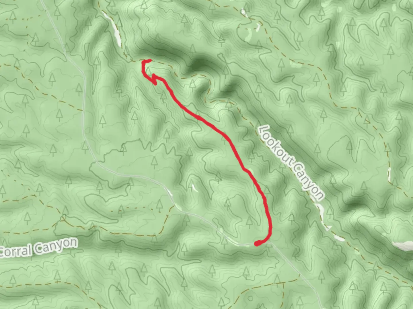 An image depicting the trail Middle Lookout Canyon Trail and its surrounding area.