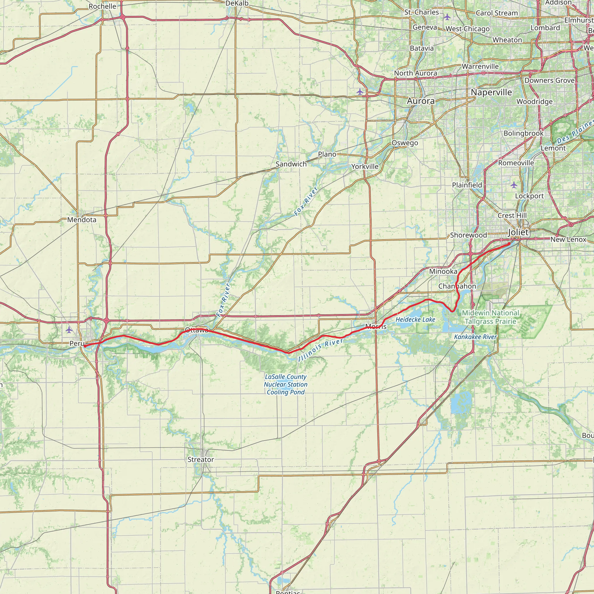 Illinois and Michigan Canal Trail mobile static map