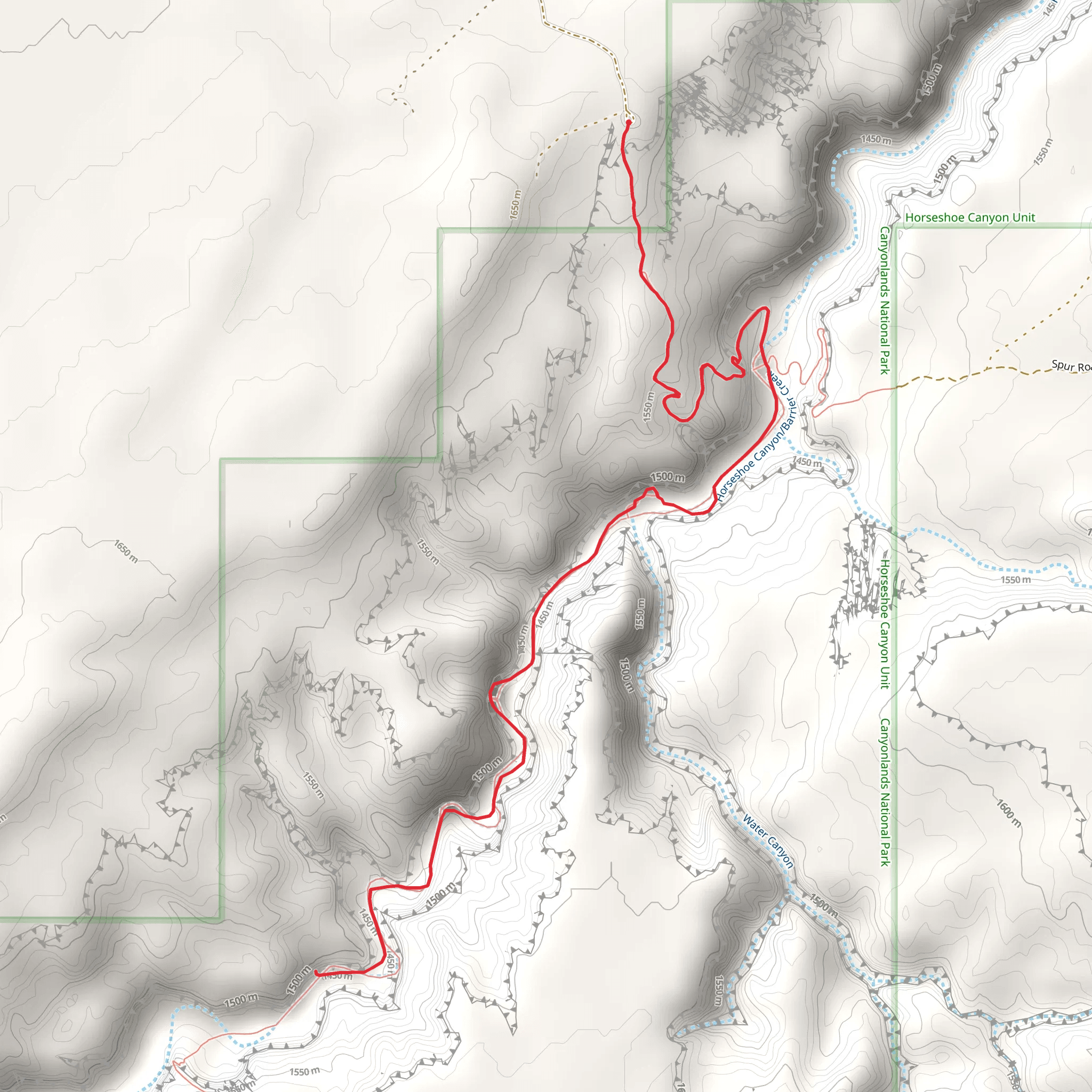 Horseshoe Canyon Trail - Western Access mobile static map