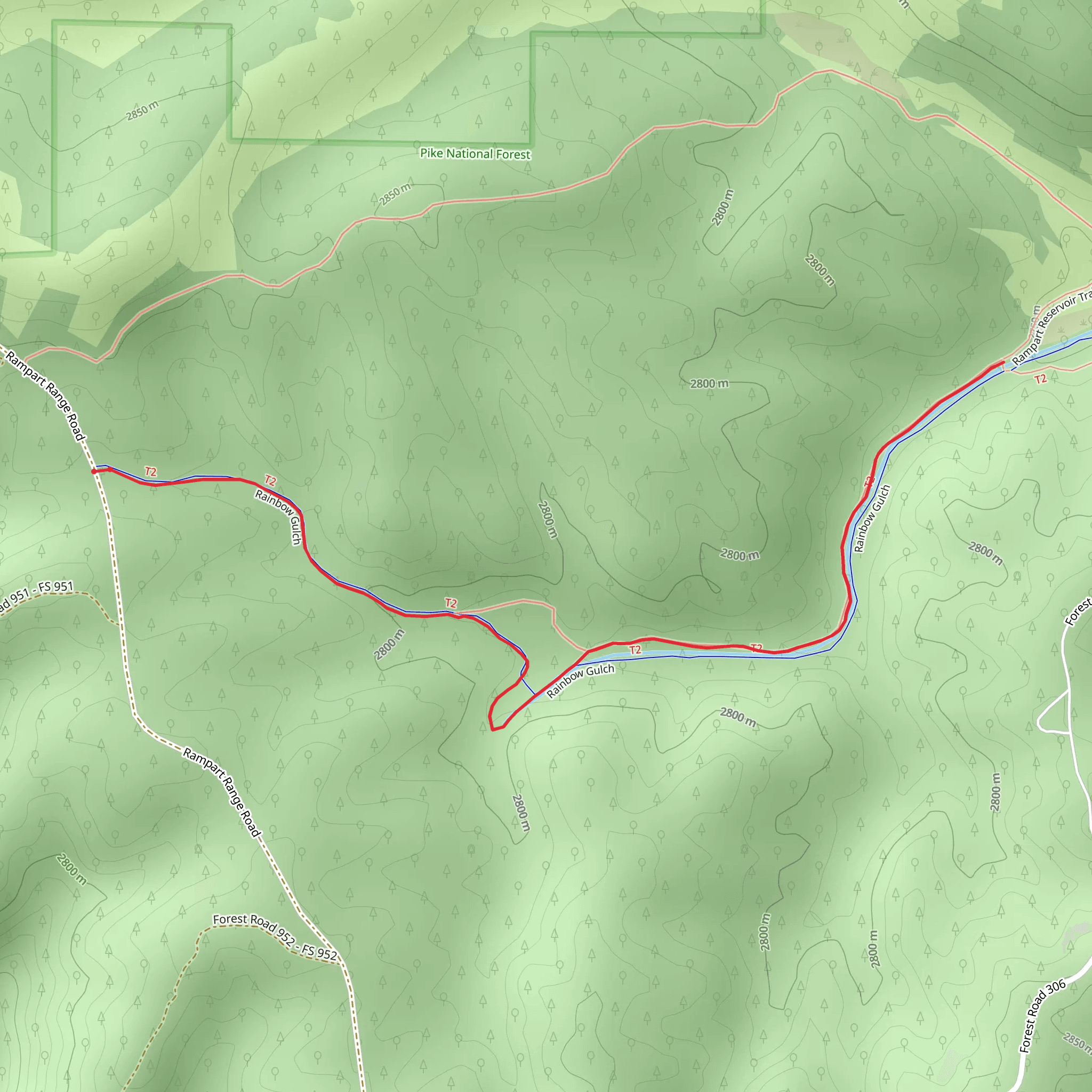 Rainbow Gulch Trail mobile static map