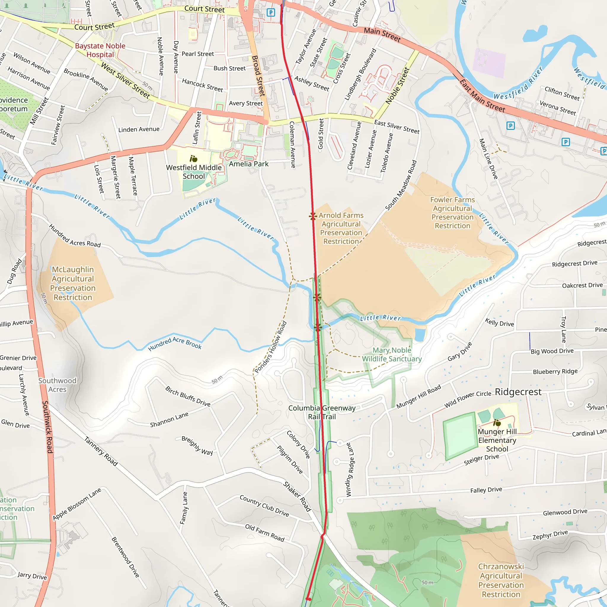 Columbia Greenway Rail Trail mobile static map