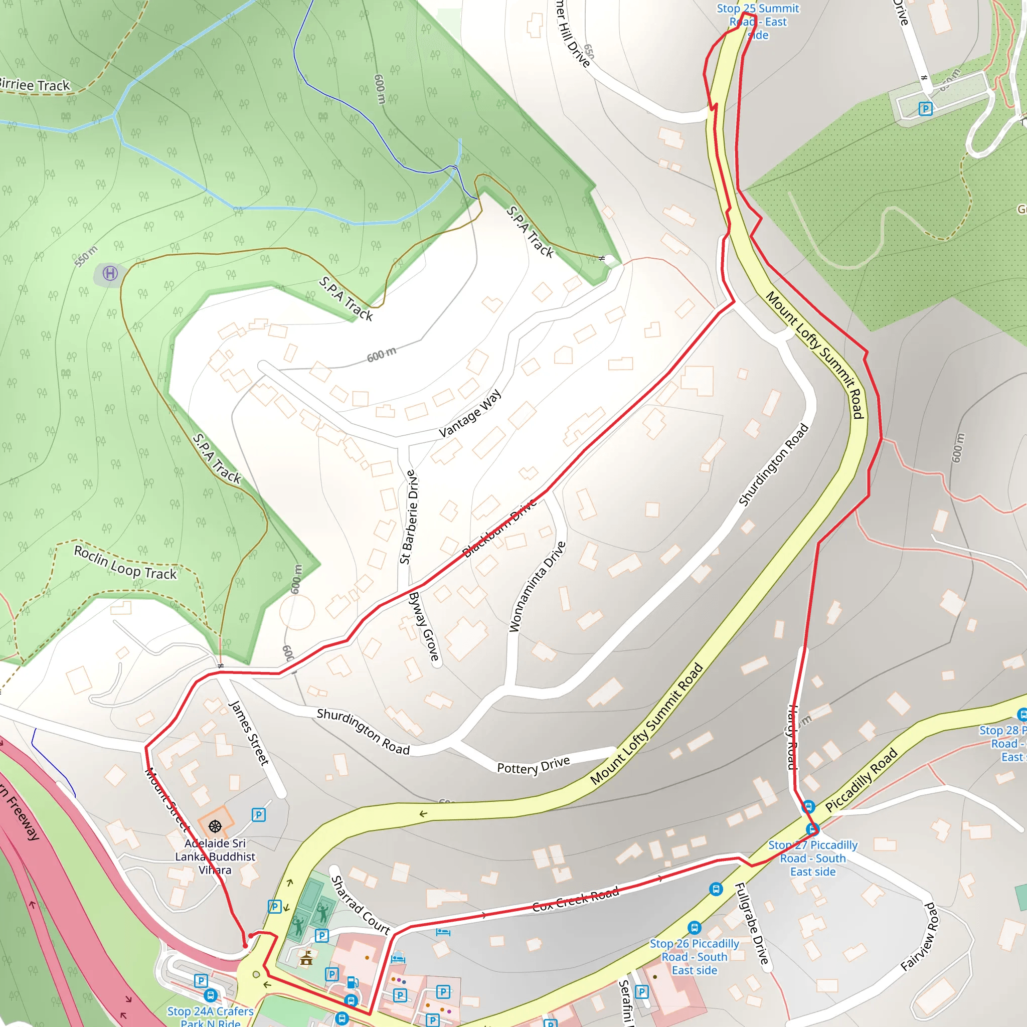 Crafers Circuit Track mobile static map