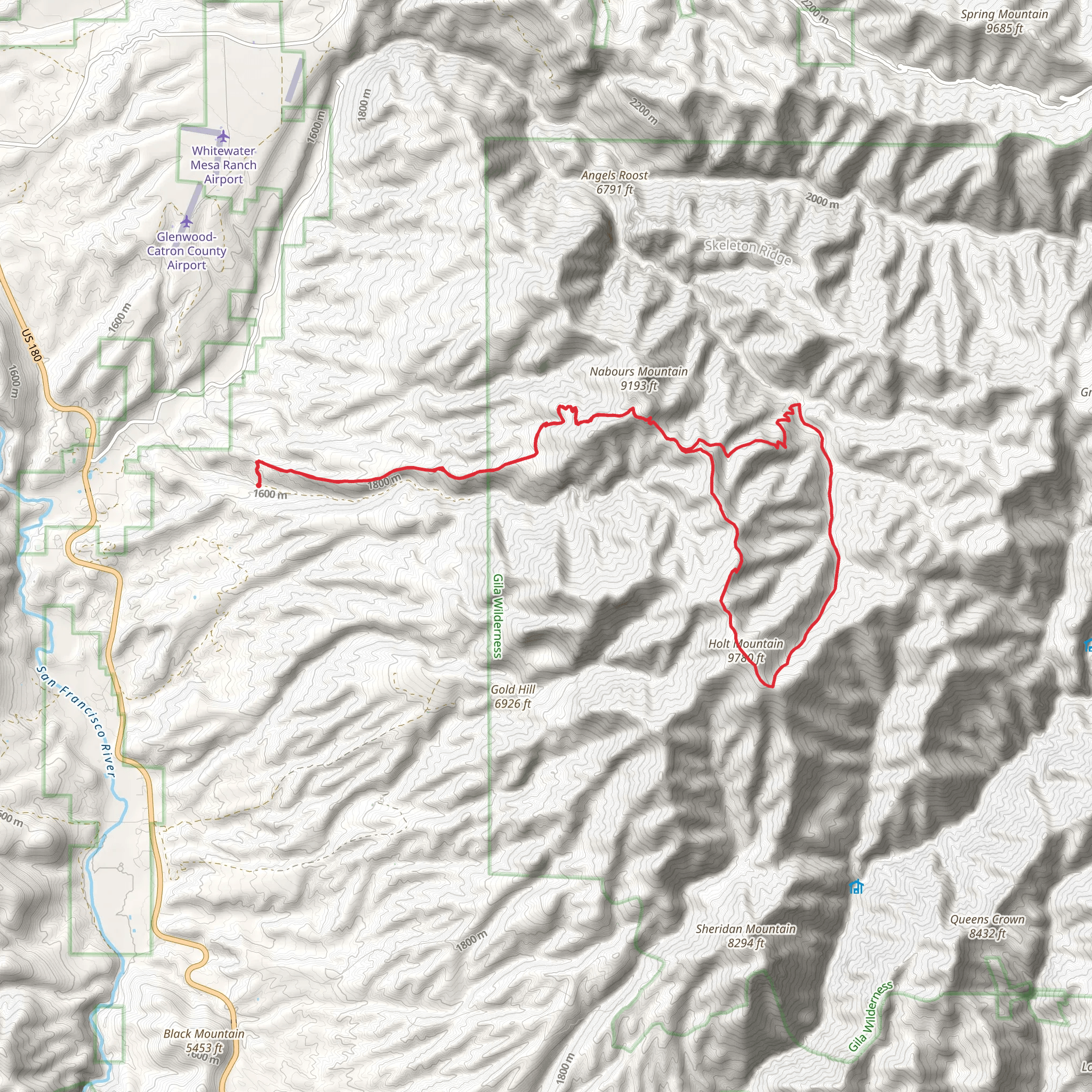 Holt Mountain and Nabours Mountain Loop mobile static map