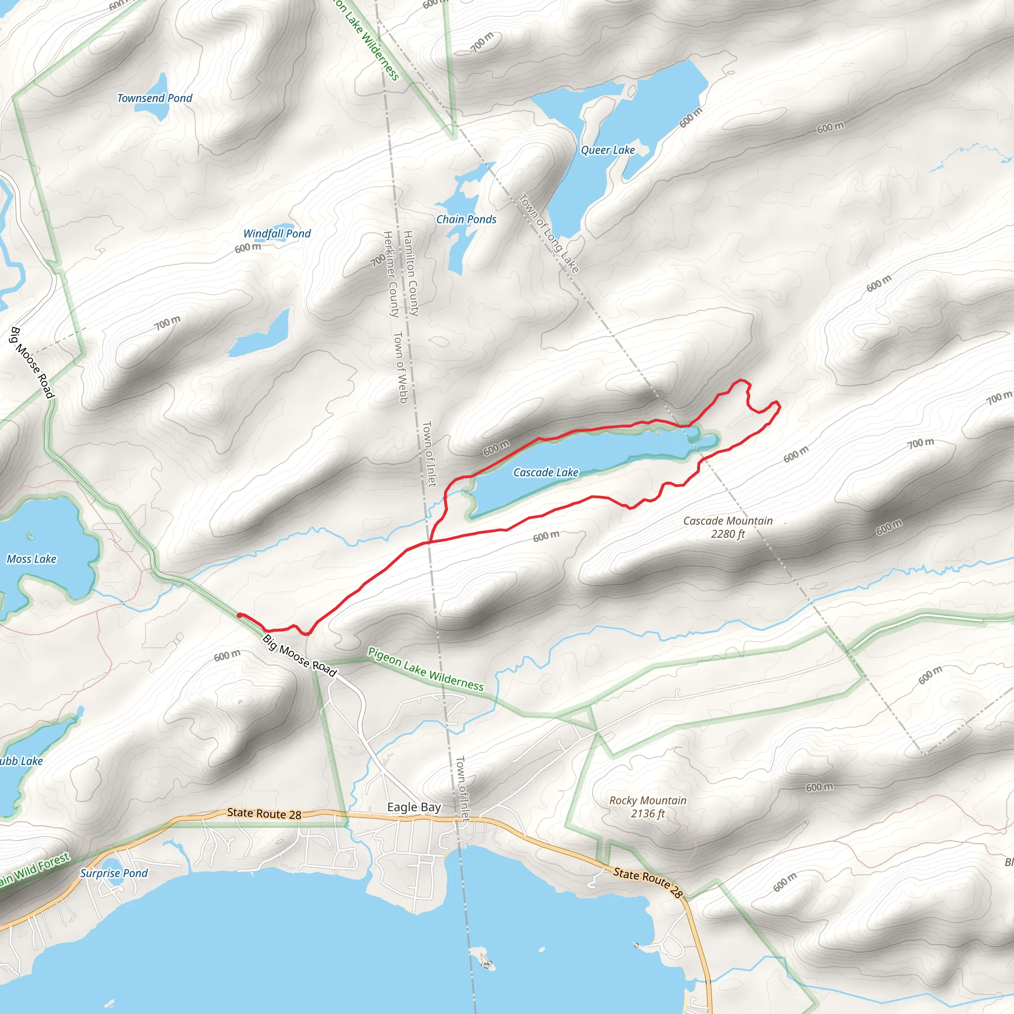 Cascade Lake Loop mobile static map