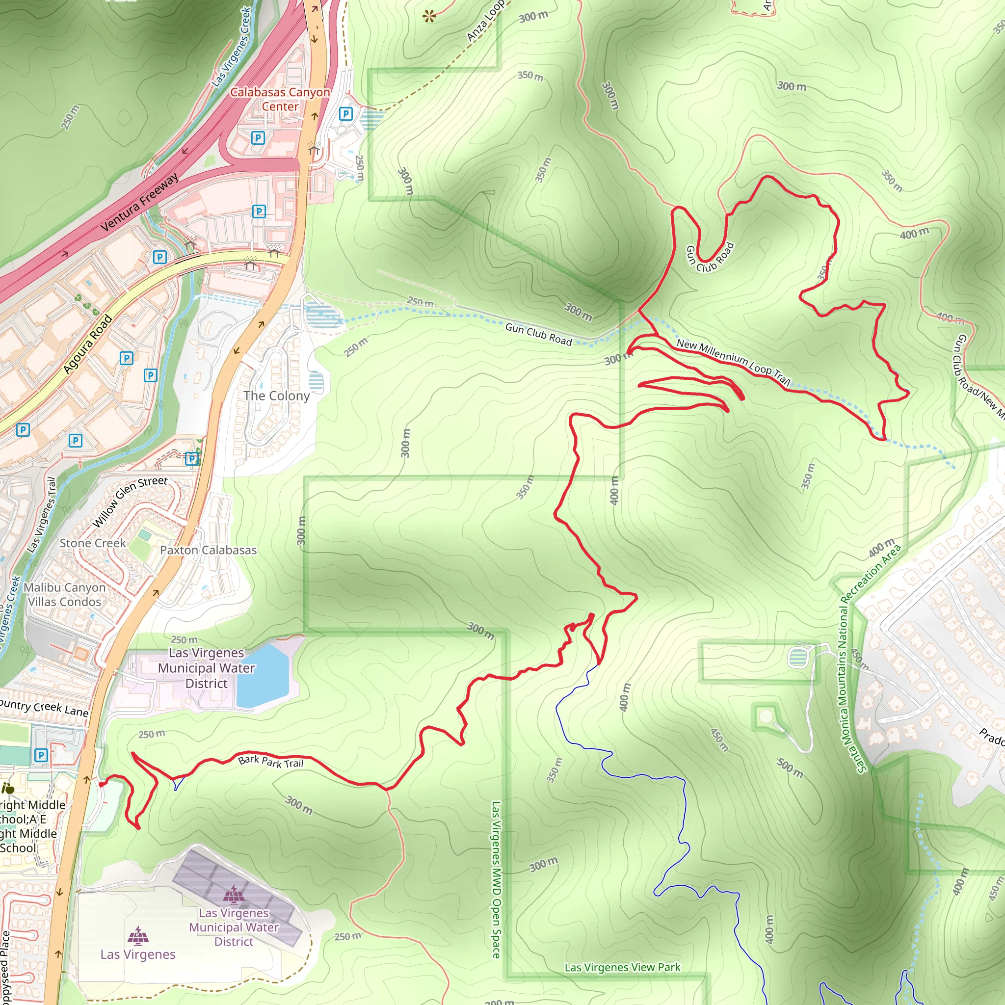 New Millennium Loop via Bark Park Trail mobile static map