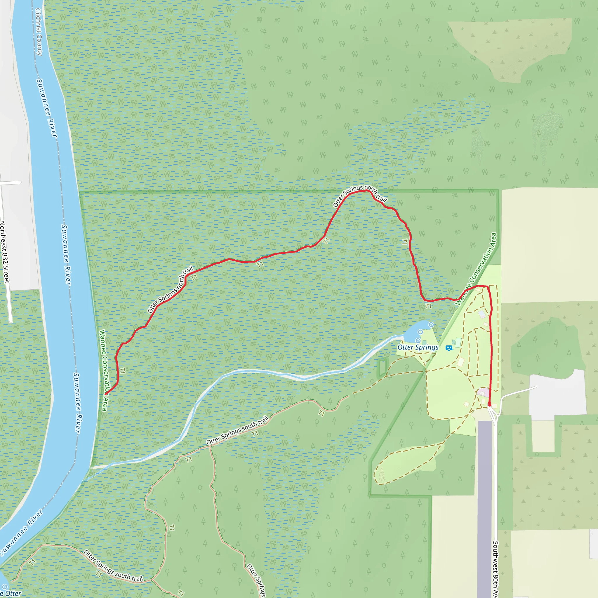 Otter Springs North Trail mobile static map