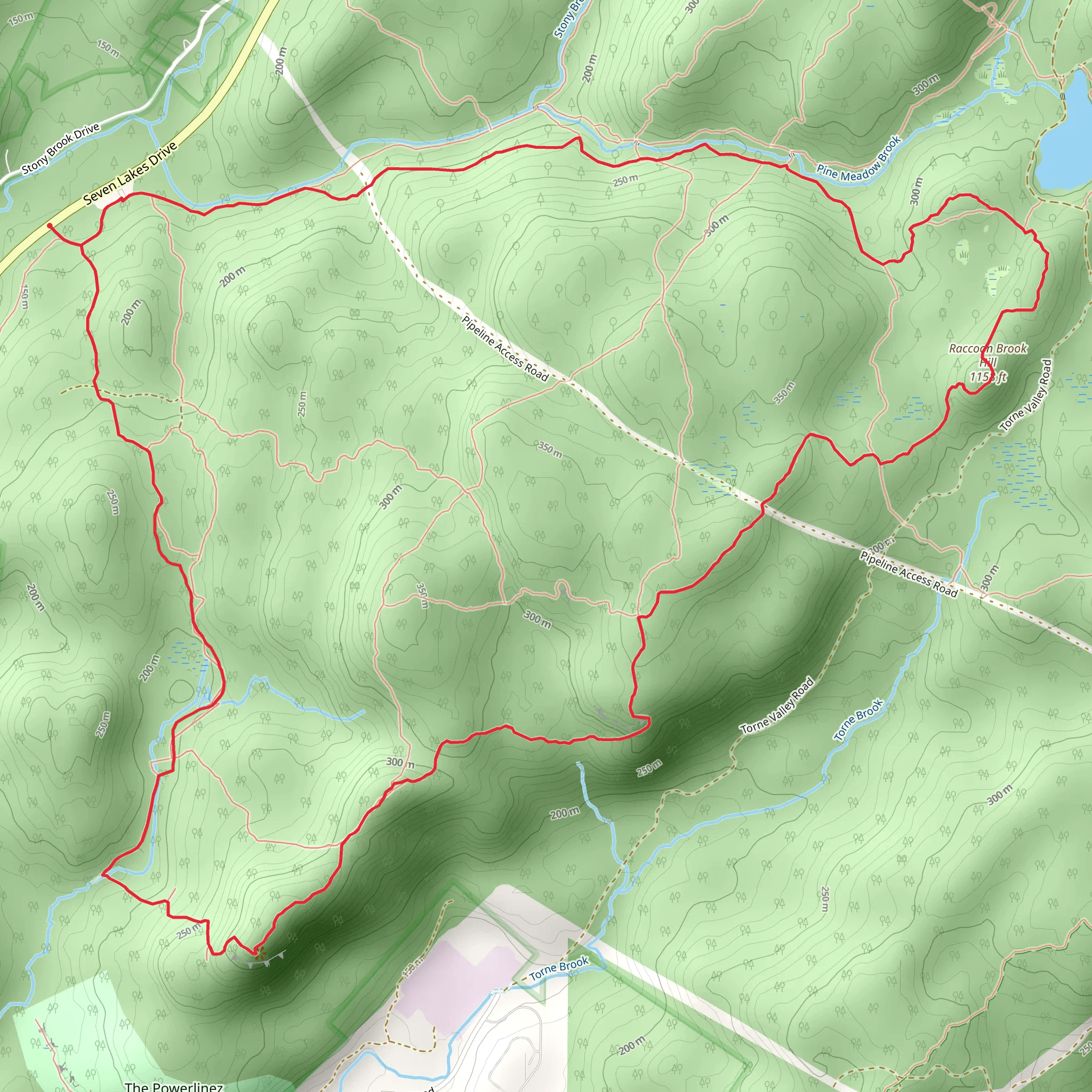 Raccoon Brook Hill Loop mobile static map