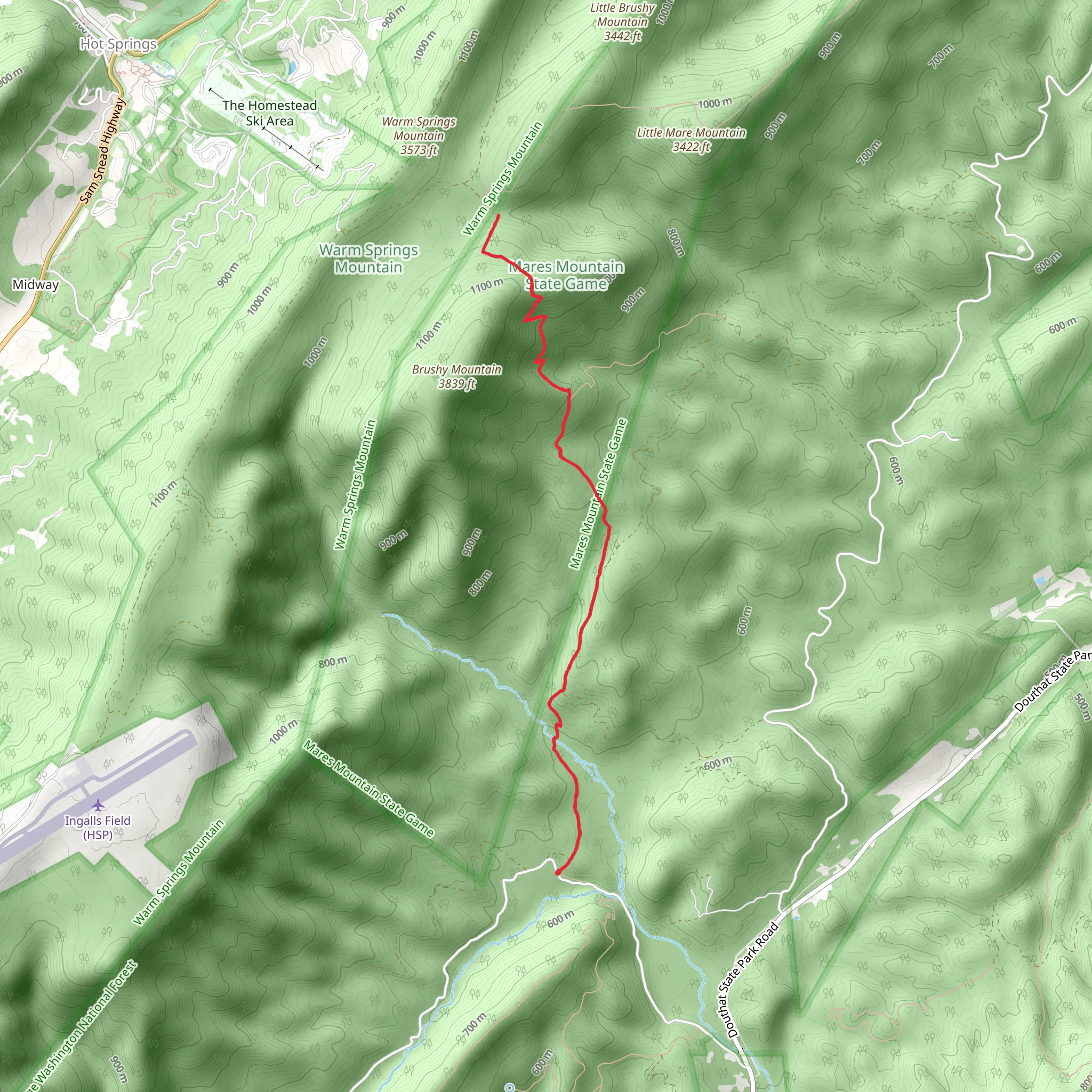 Brushy Ridge Trail mobile static map
