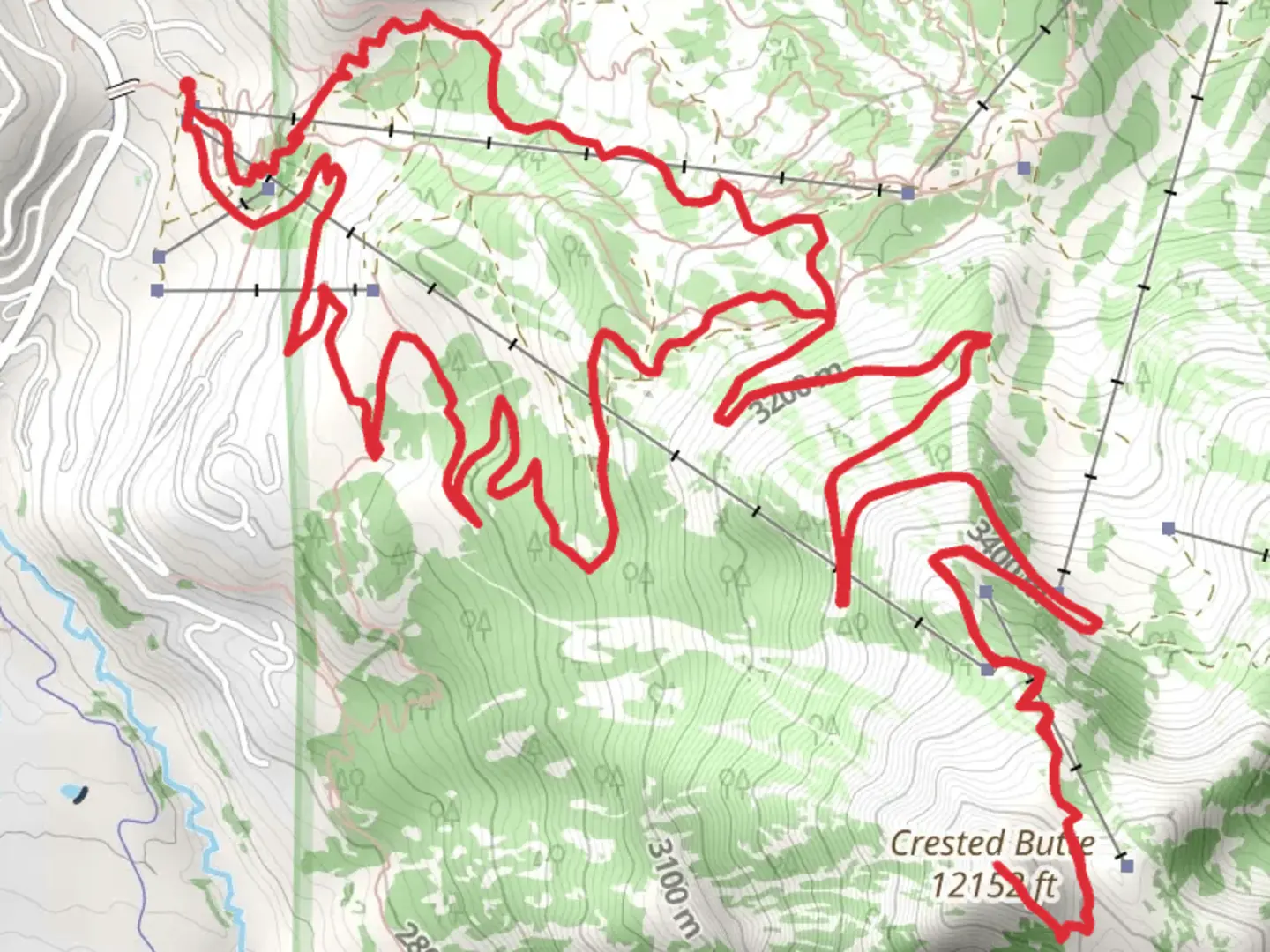 An image depicting the trail Crested Butte, Westside and Avery Loop and its surrounding area.