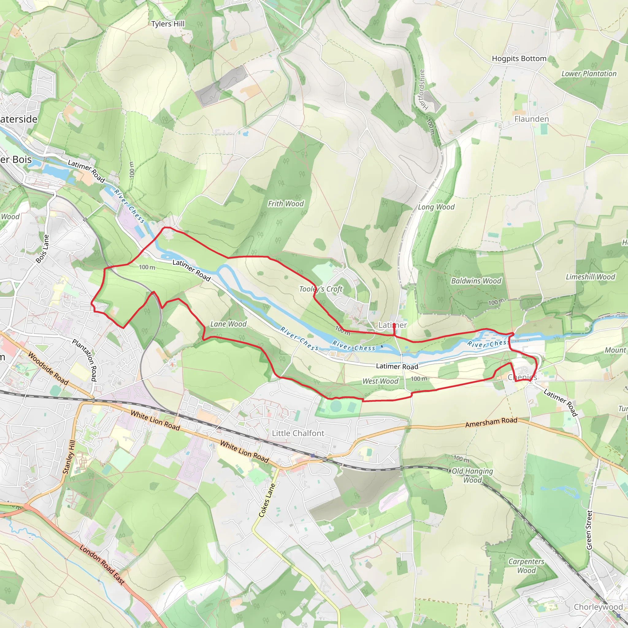 River Chess Loop - Chenies mobile static map