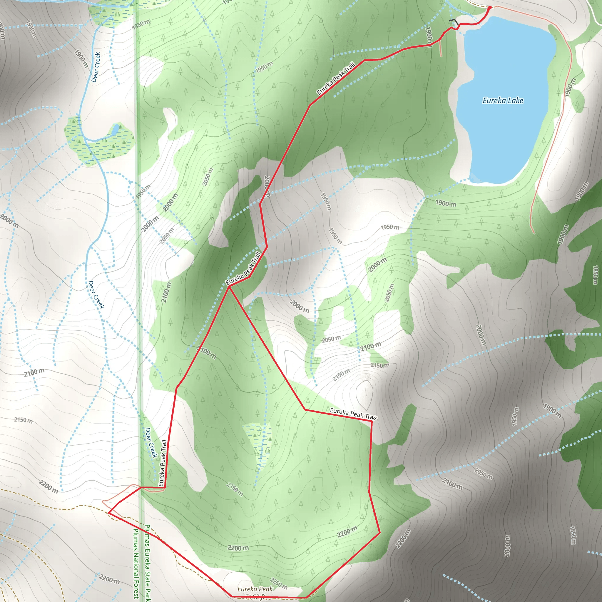 Eureka Lake and Eureka Peak Trail mobile static map