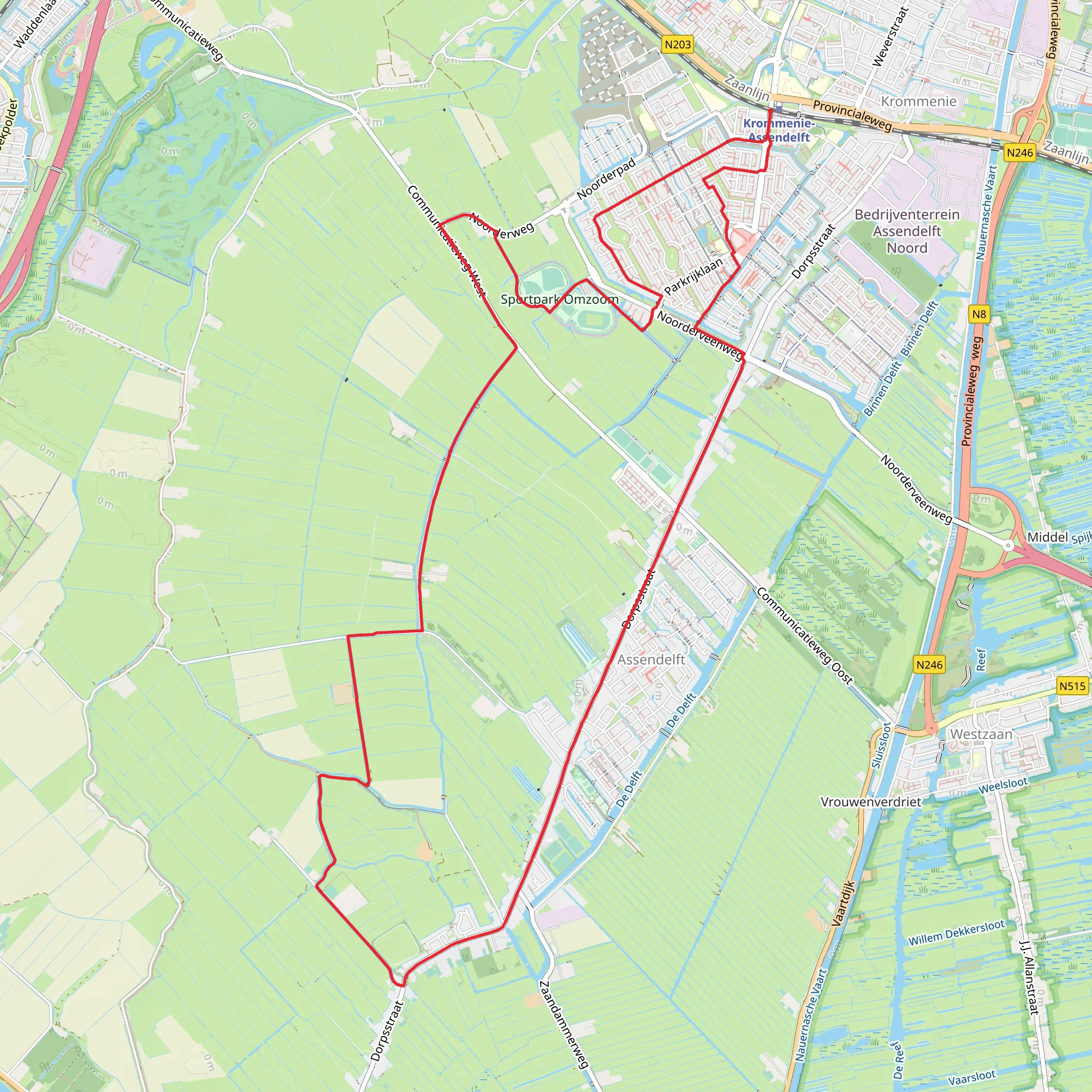 Zuiderpolder via Assendelft Route mobile static map