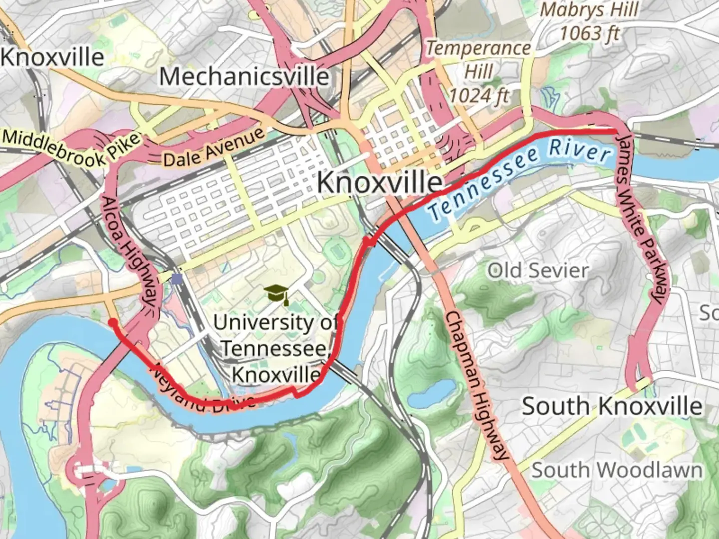 An image depicting the trail Neyland Greenway and its surrounding area.