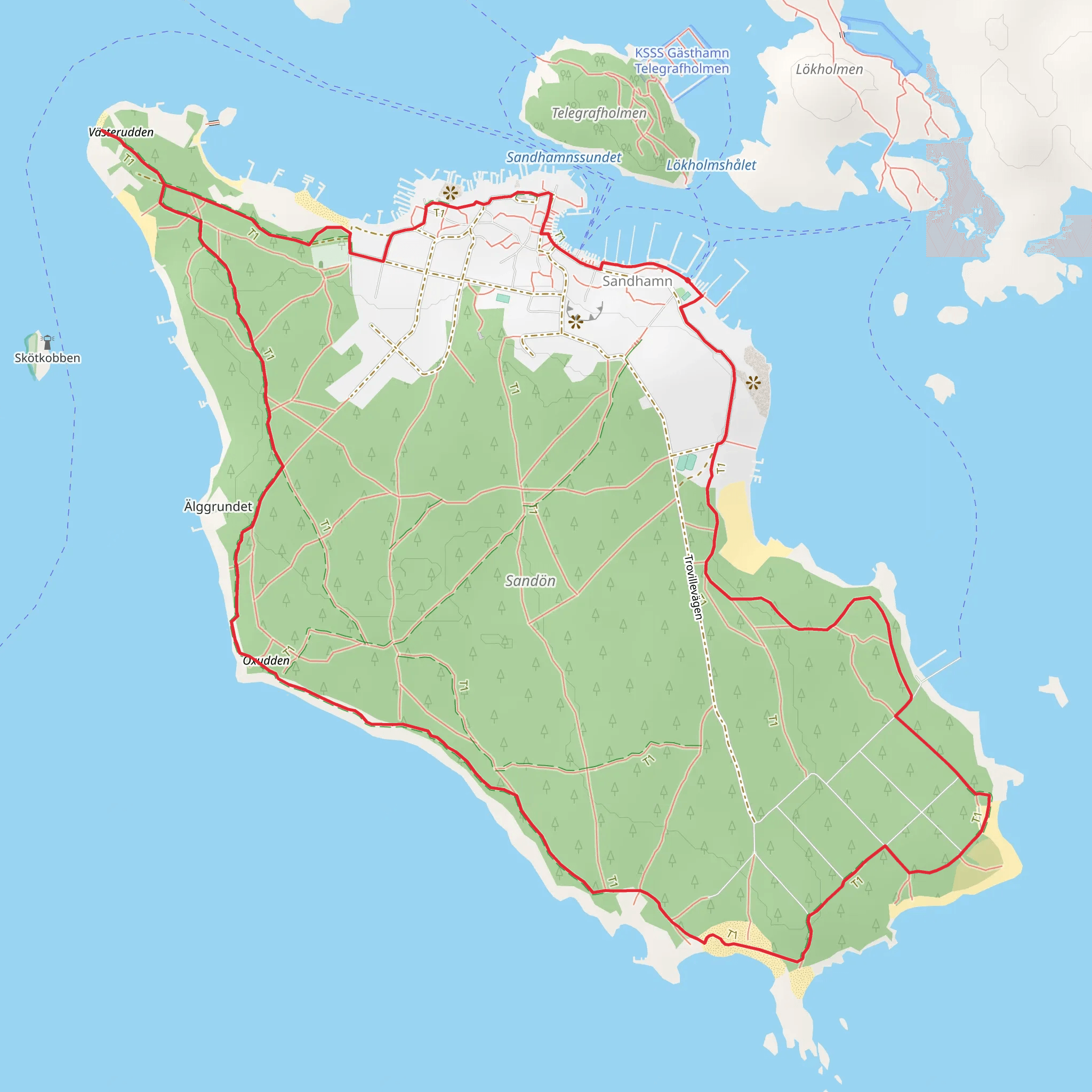 Stockholm Archipelago Trail - Sandhamn mobile static map