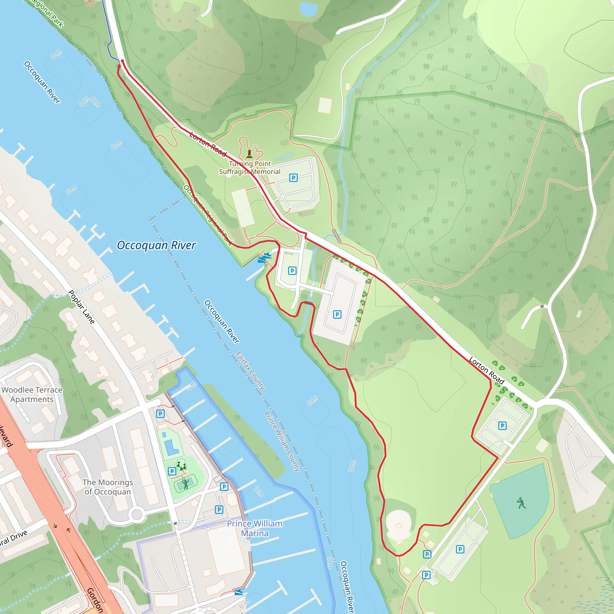 Lorton Road and Occoquan River Loop mobile static map