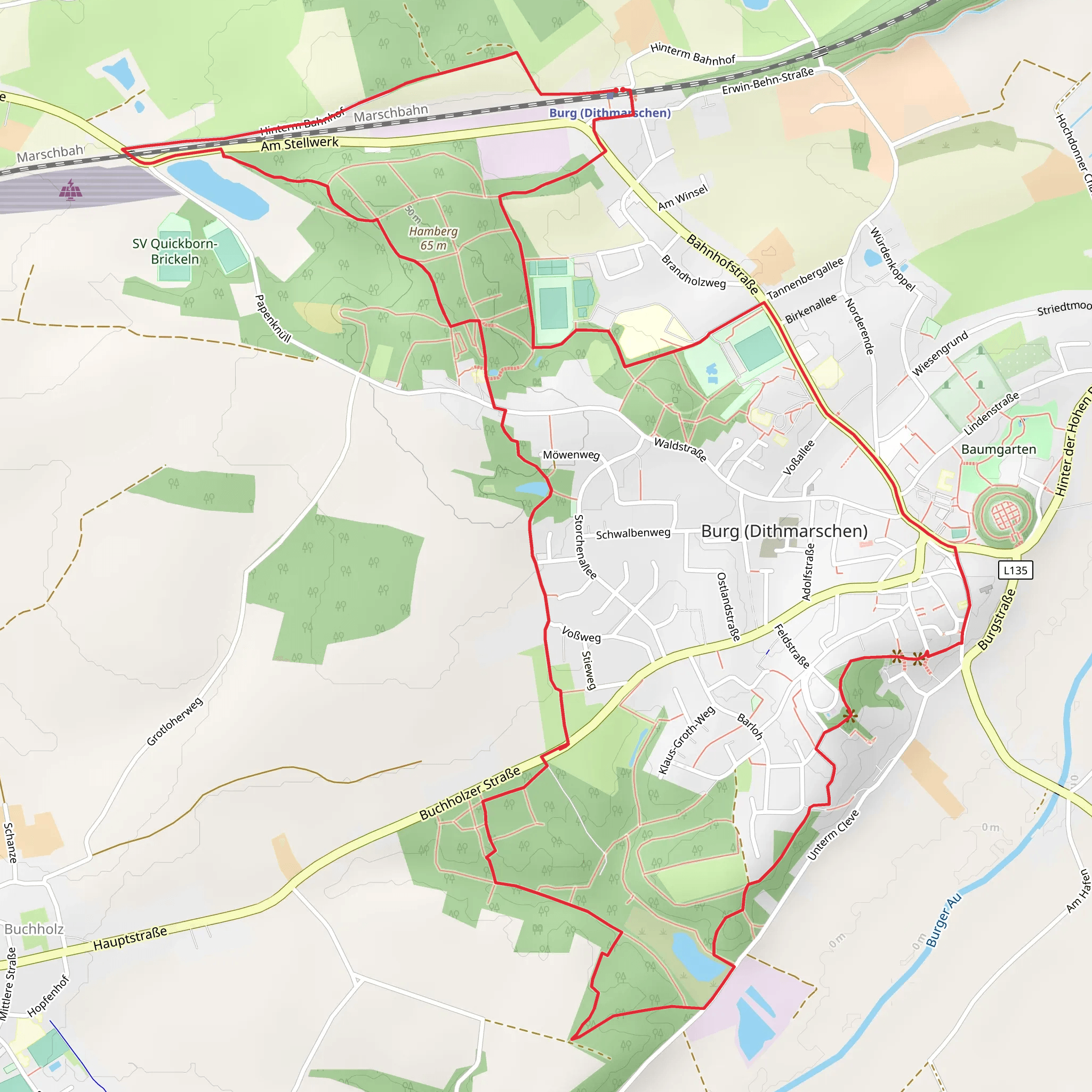 Burg - Ditm Rundwanderweg mobile static map