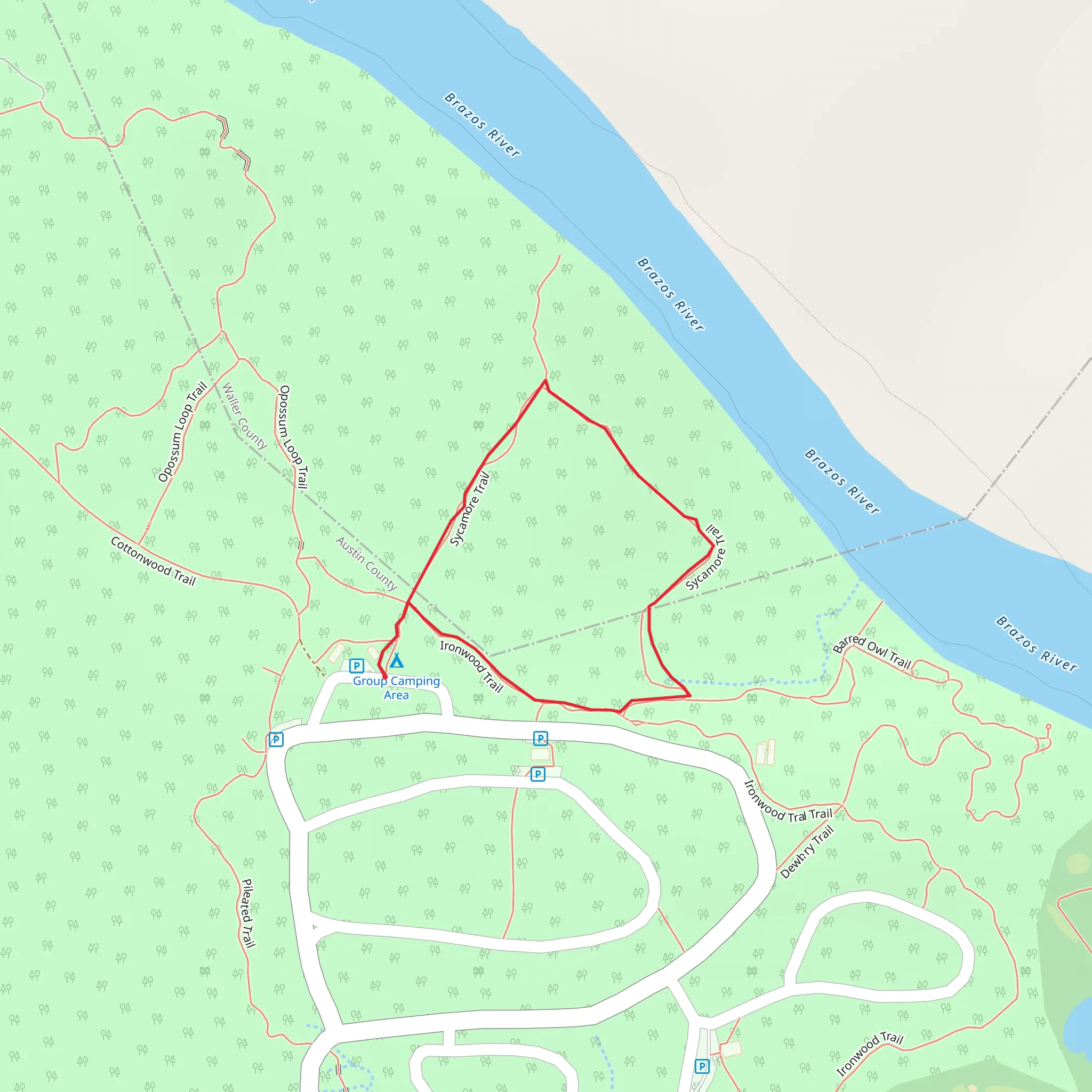 Sycamore and Ironwood Loop Trail mobile static map