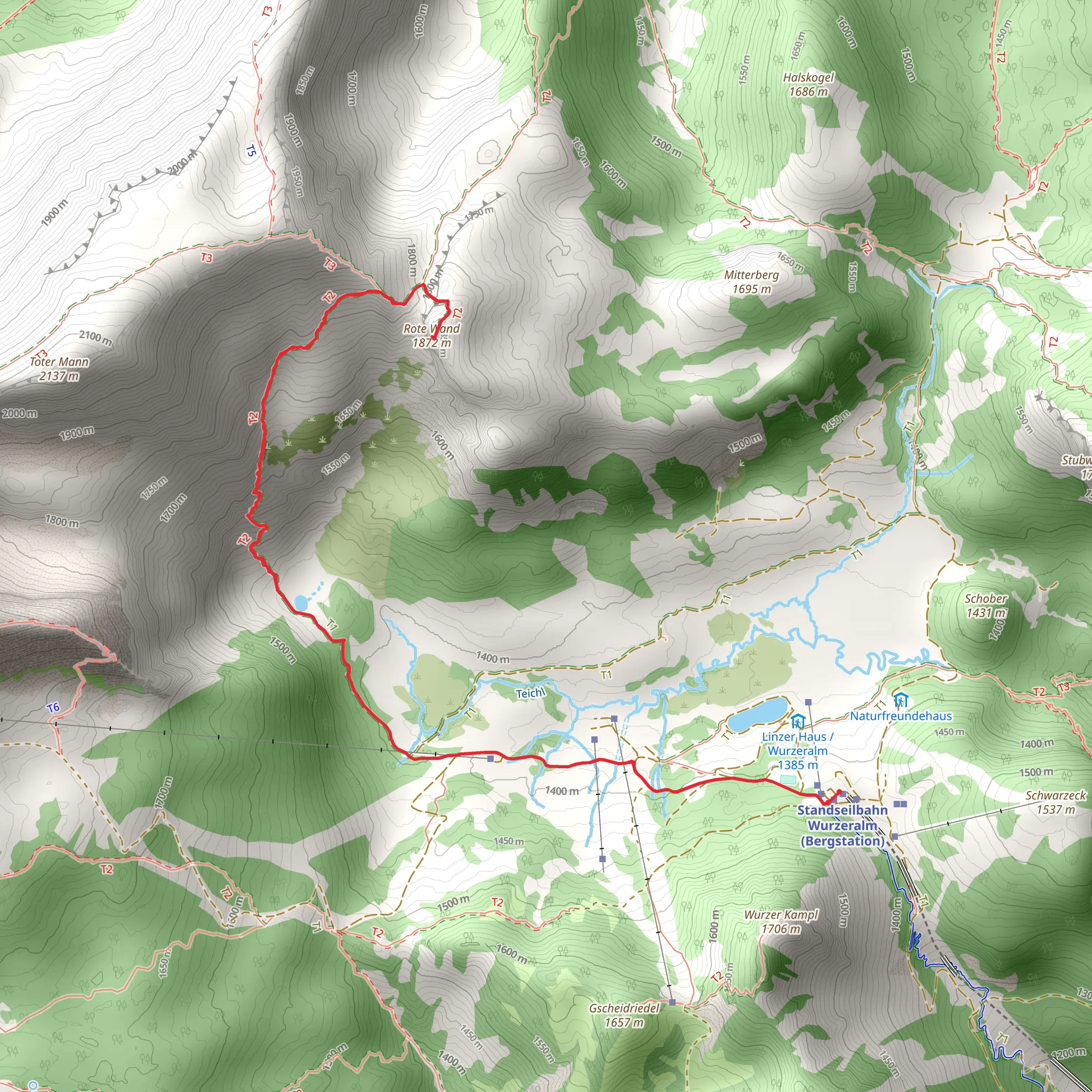 Summit Tour to Rote Wand mobile static map