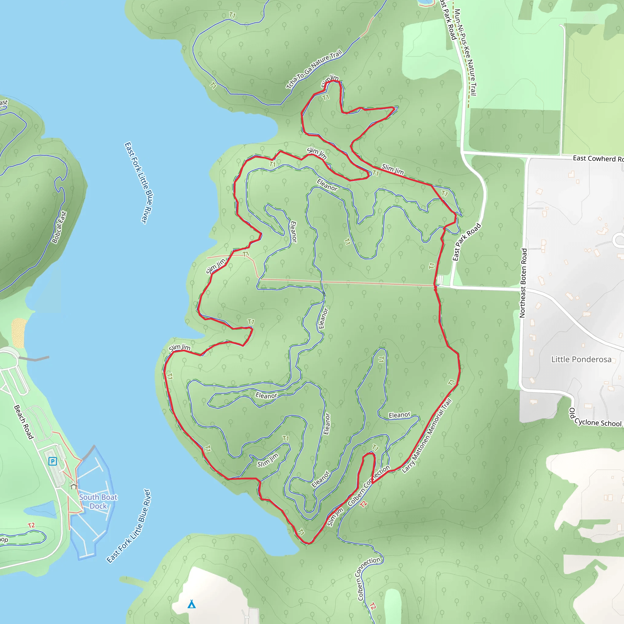 Larry's Trail and Larry Mattonen Memorial Loop Trail mobile static map