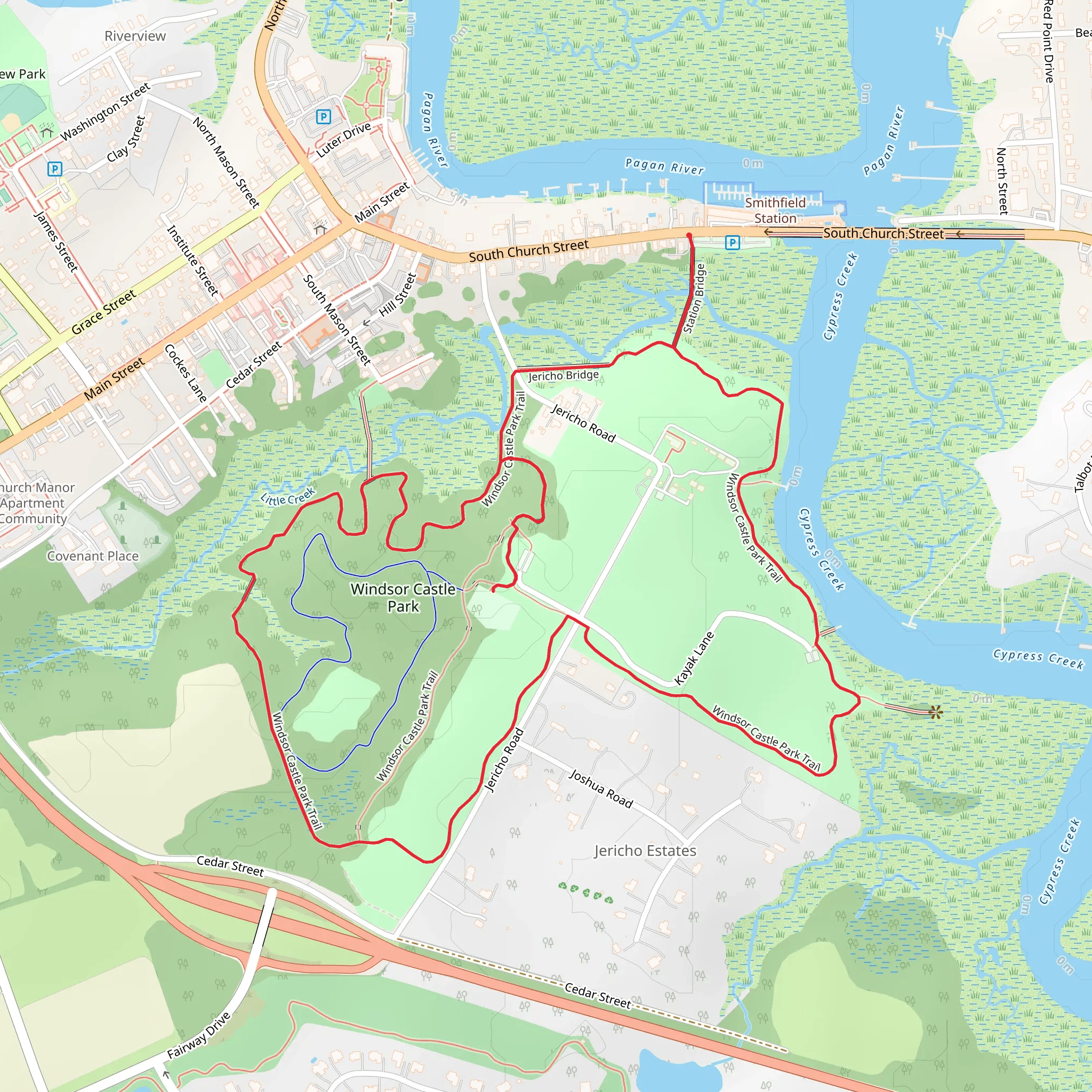 Windsor Castle Park Loop Trail mobile static map