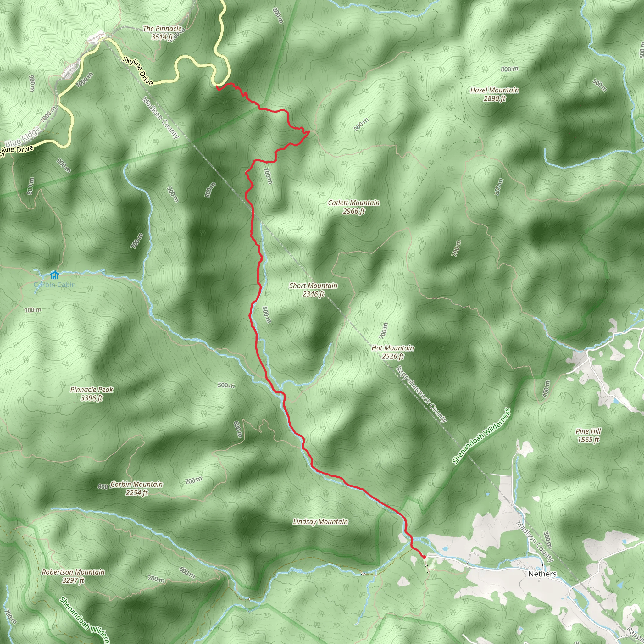 Nicholson Hollow Trail and Hannah Run Trail mobile static map