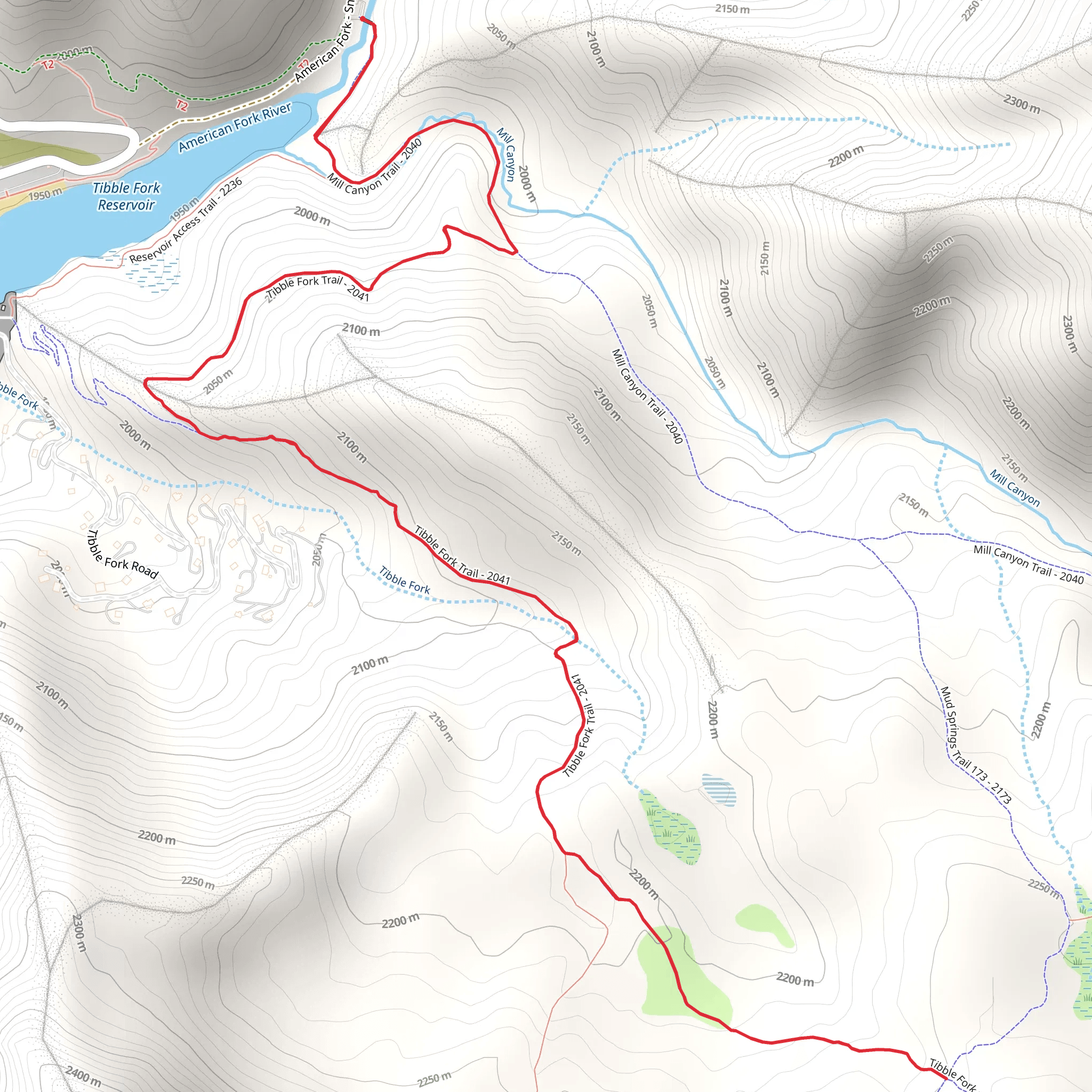 Tibble Fork Trail mobile static map