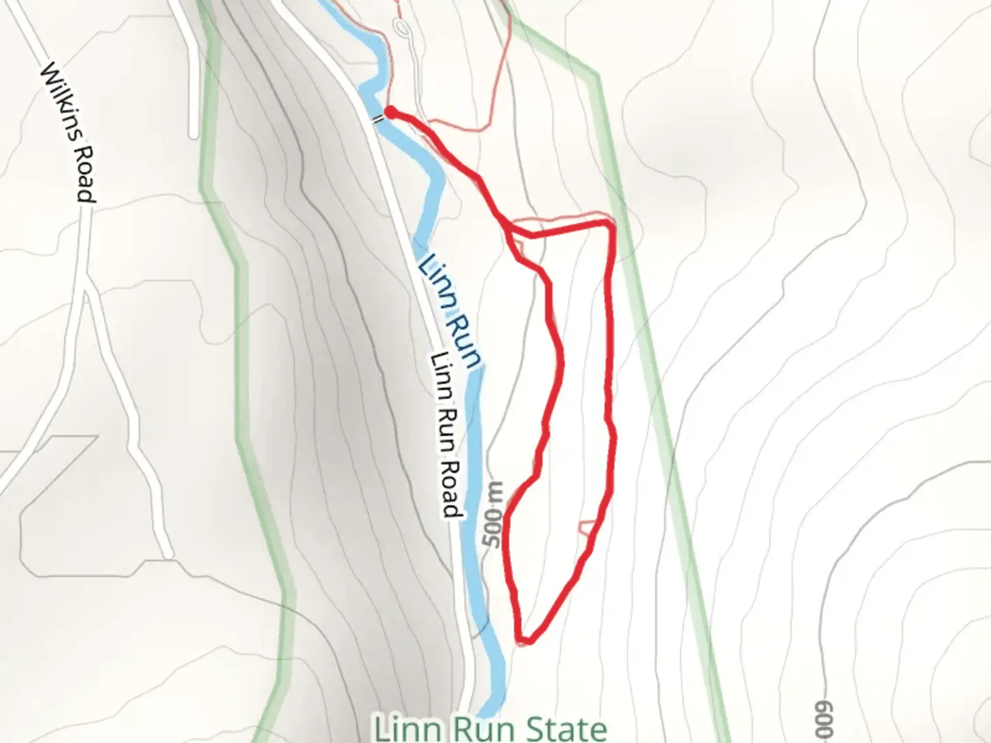 An image depicting the trail Linn Run Loop Trail and its surrounding area.