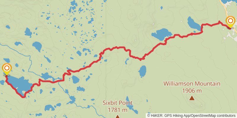 Lake Side Trail via Six Lakes Trail stage 2 Map