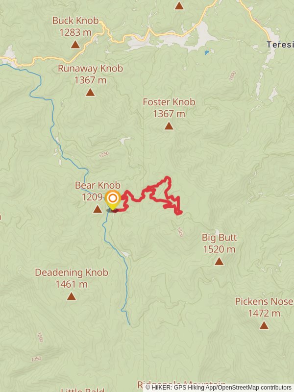 Hurricane Creek Loop Trail mobile static map