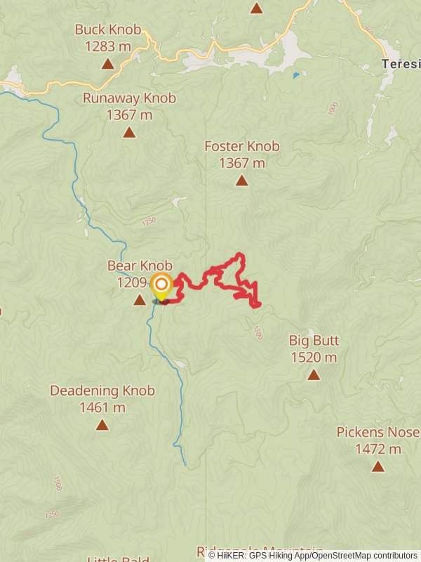 Hurricane Creek Loop Trail mobile static map