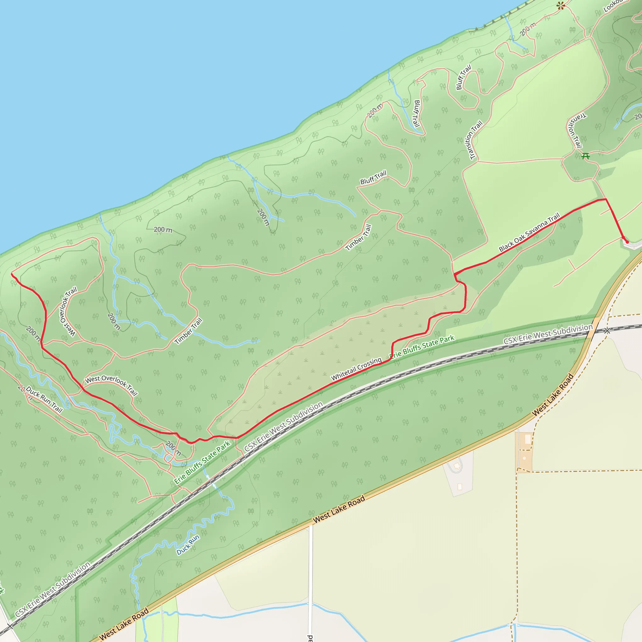Black Oak Savanna Trail mobile static map