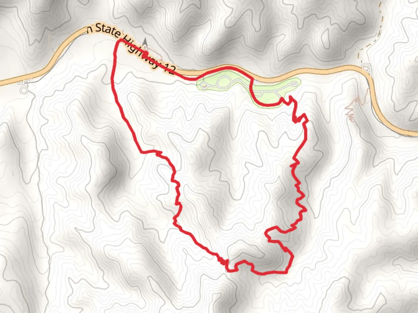An image depicting the trail Castle Bridge Trail and Buckhorn Trail and its surrounding area.