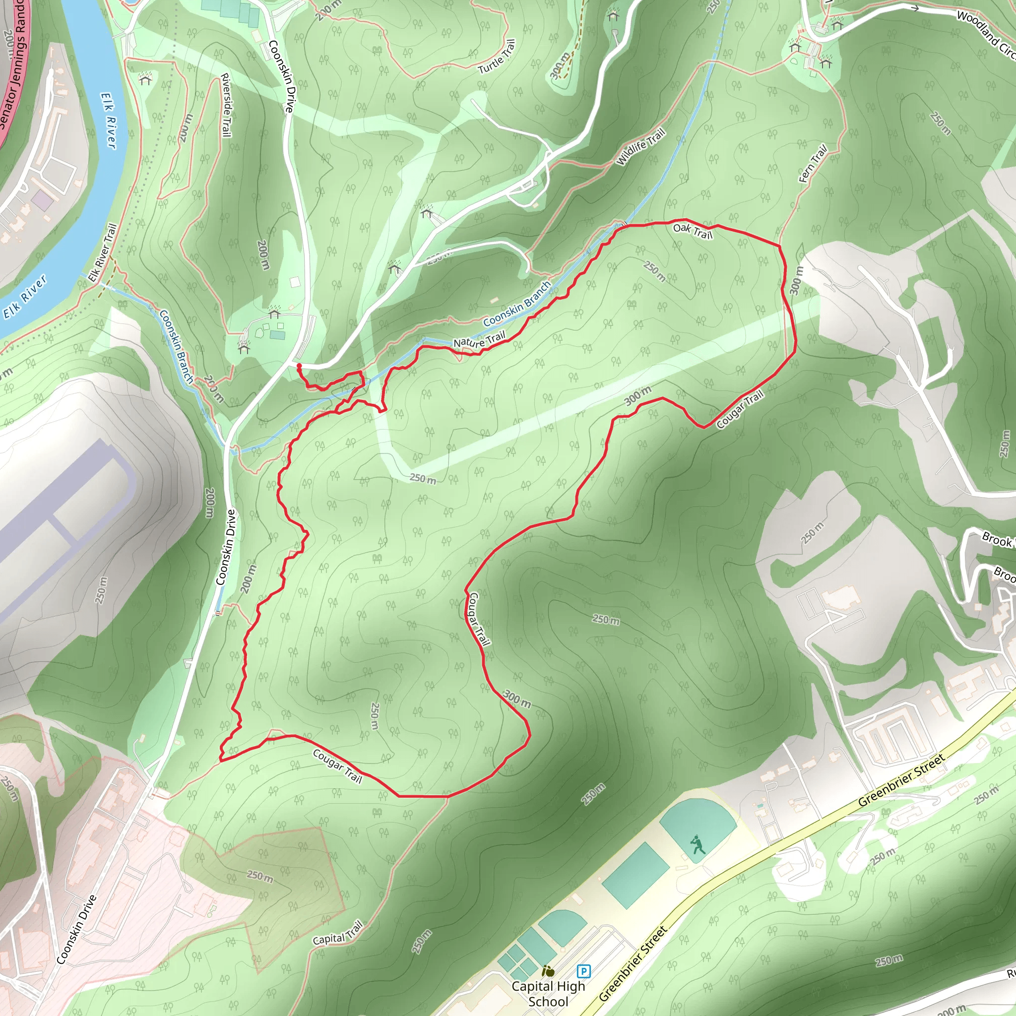 Nature and Cougar Loop Trail mobile static map