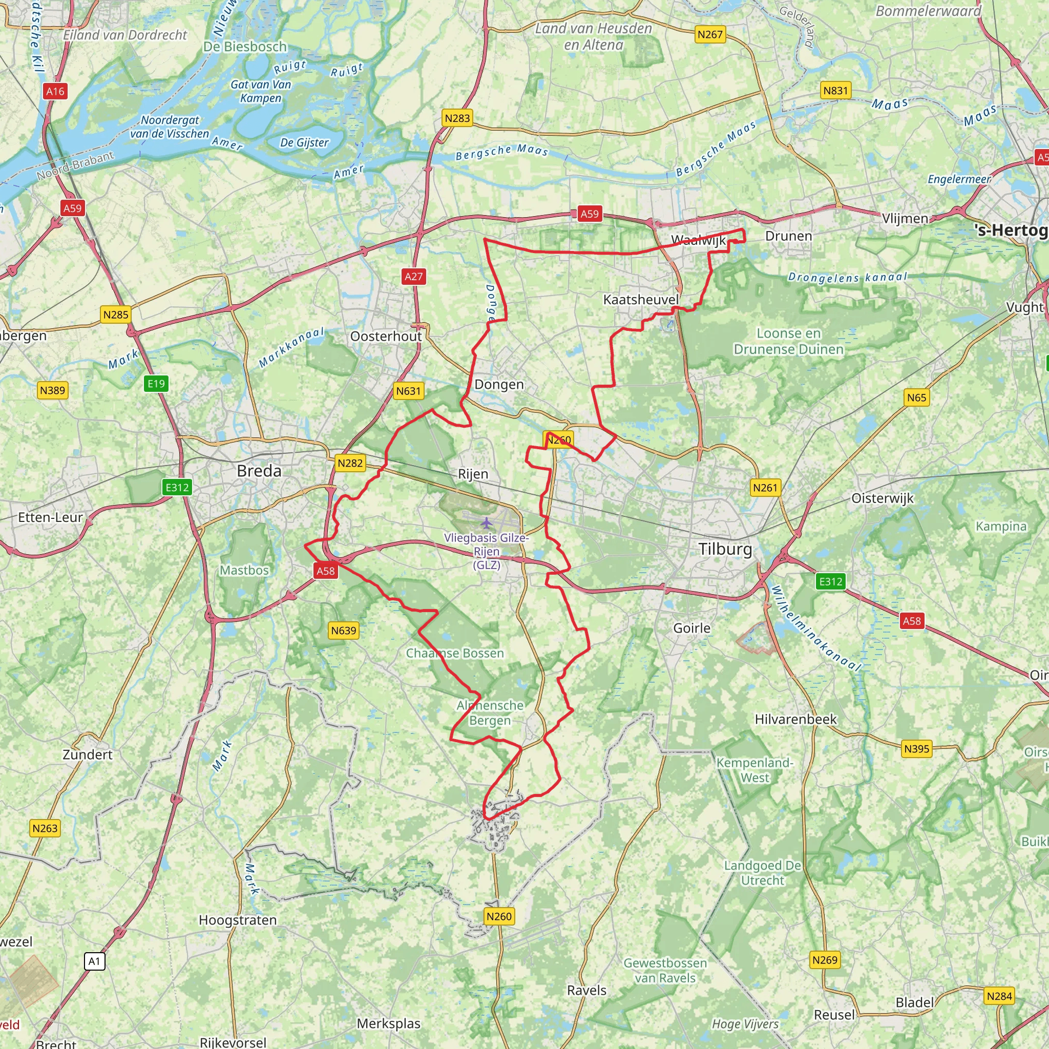 Het Zand, Bosschen and Boswachterij Dorst Loop mobile static map
