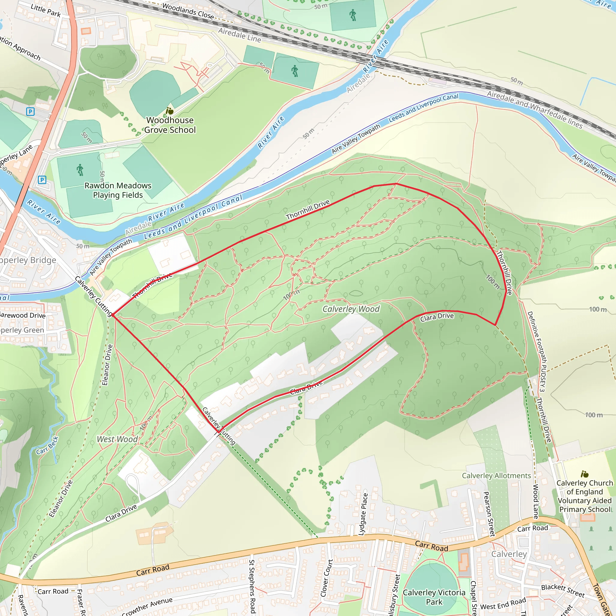 Calverley Woods mobile static map