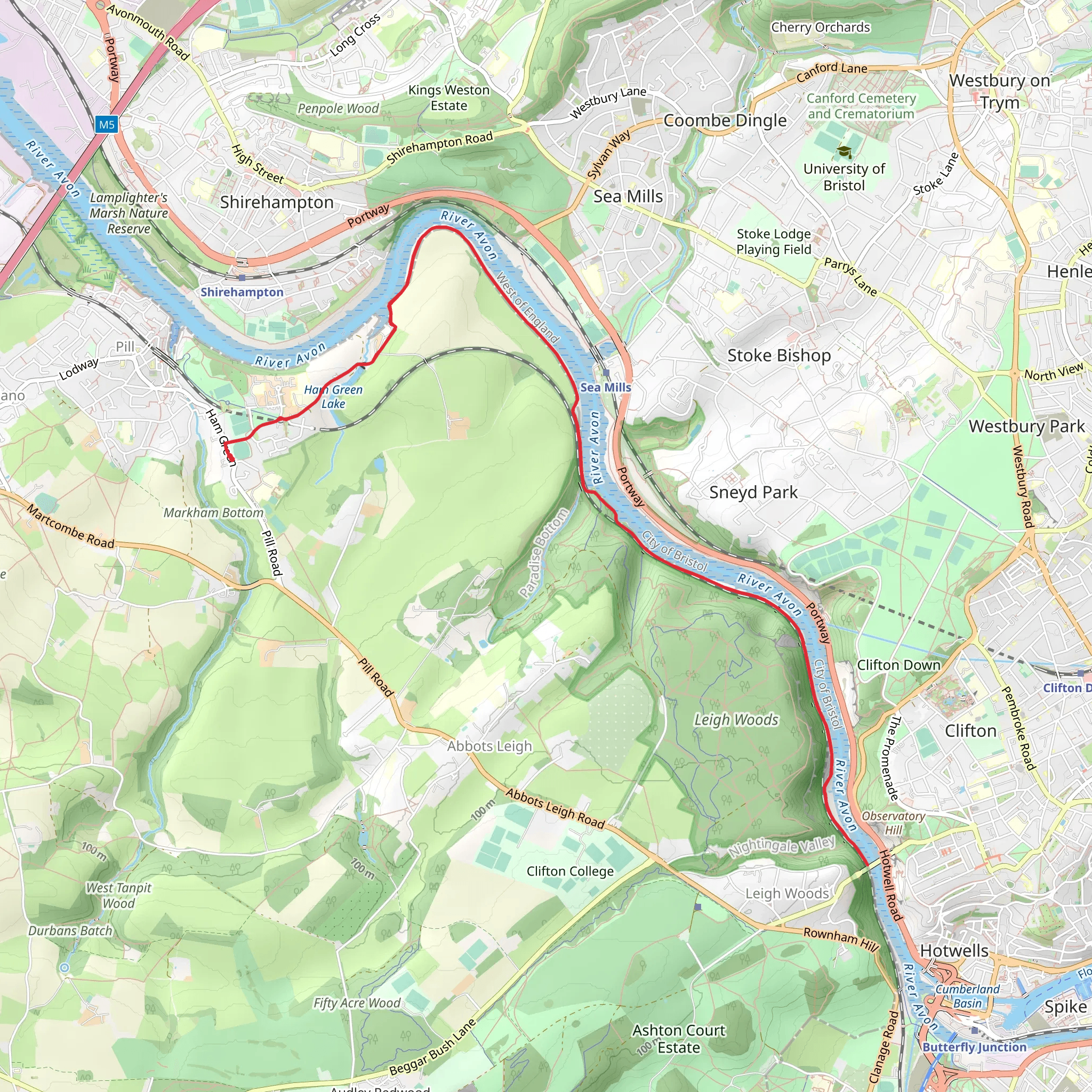 River Avon and Clifton Suspension Bridge Walk mobile static map