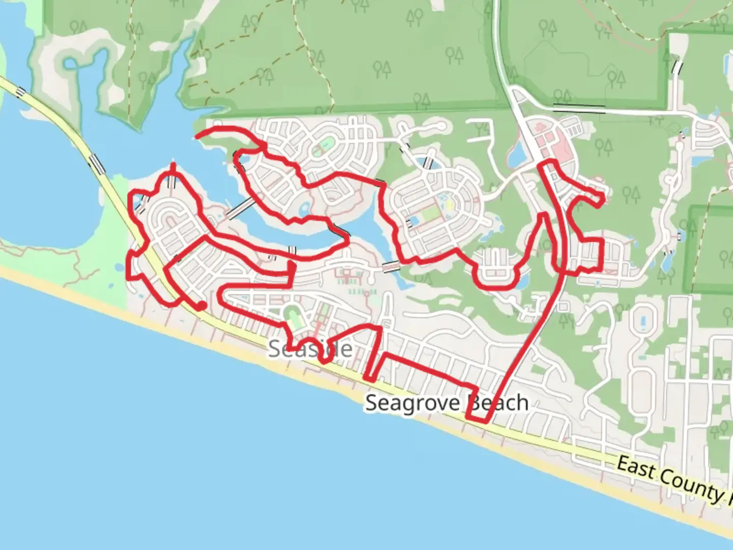 An image depicting the trail Forest Street Park and Vermilion Way and its surrounding area.