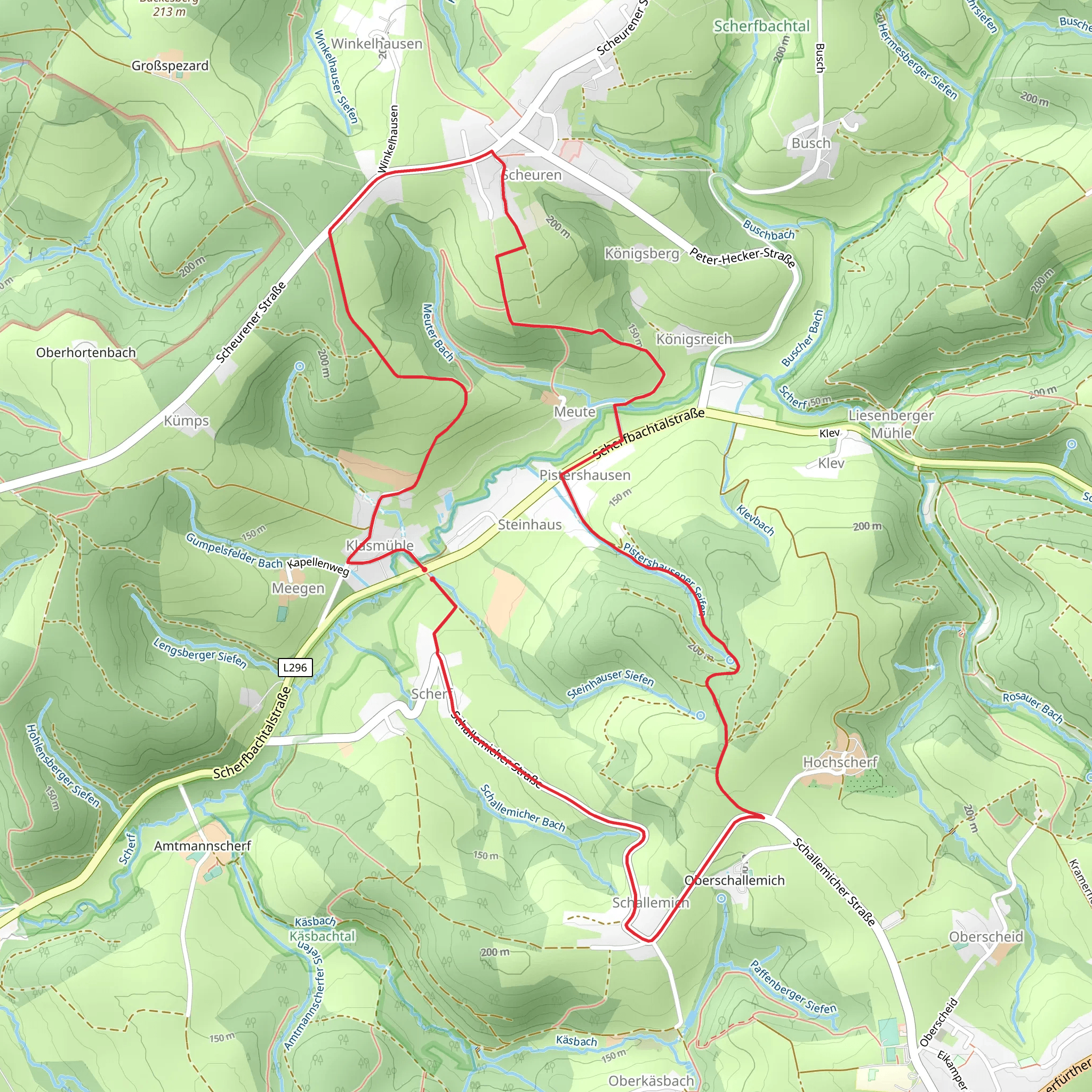 Klasmuehle Rundweg and Denmalroute Loop mobile static map