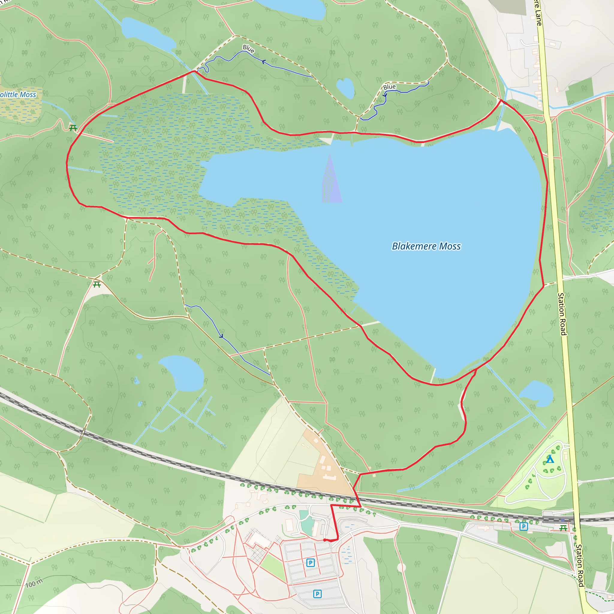 Blakemere Moss Loop mobile static map