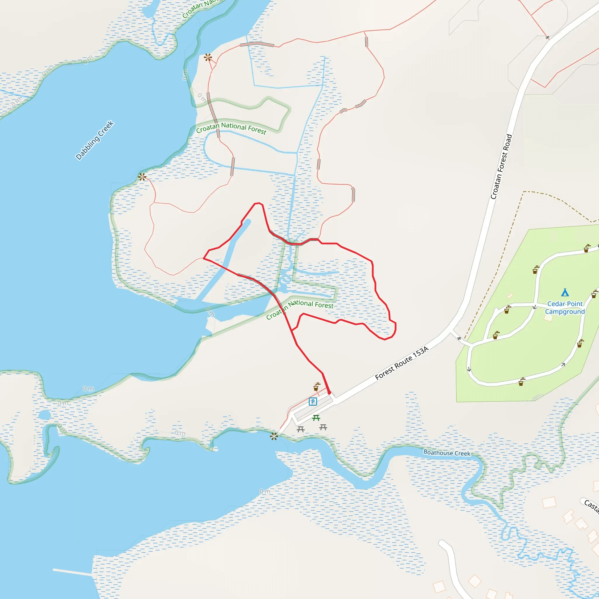 Cedarpoint Tideland Inner Loop Trail mobile static map