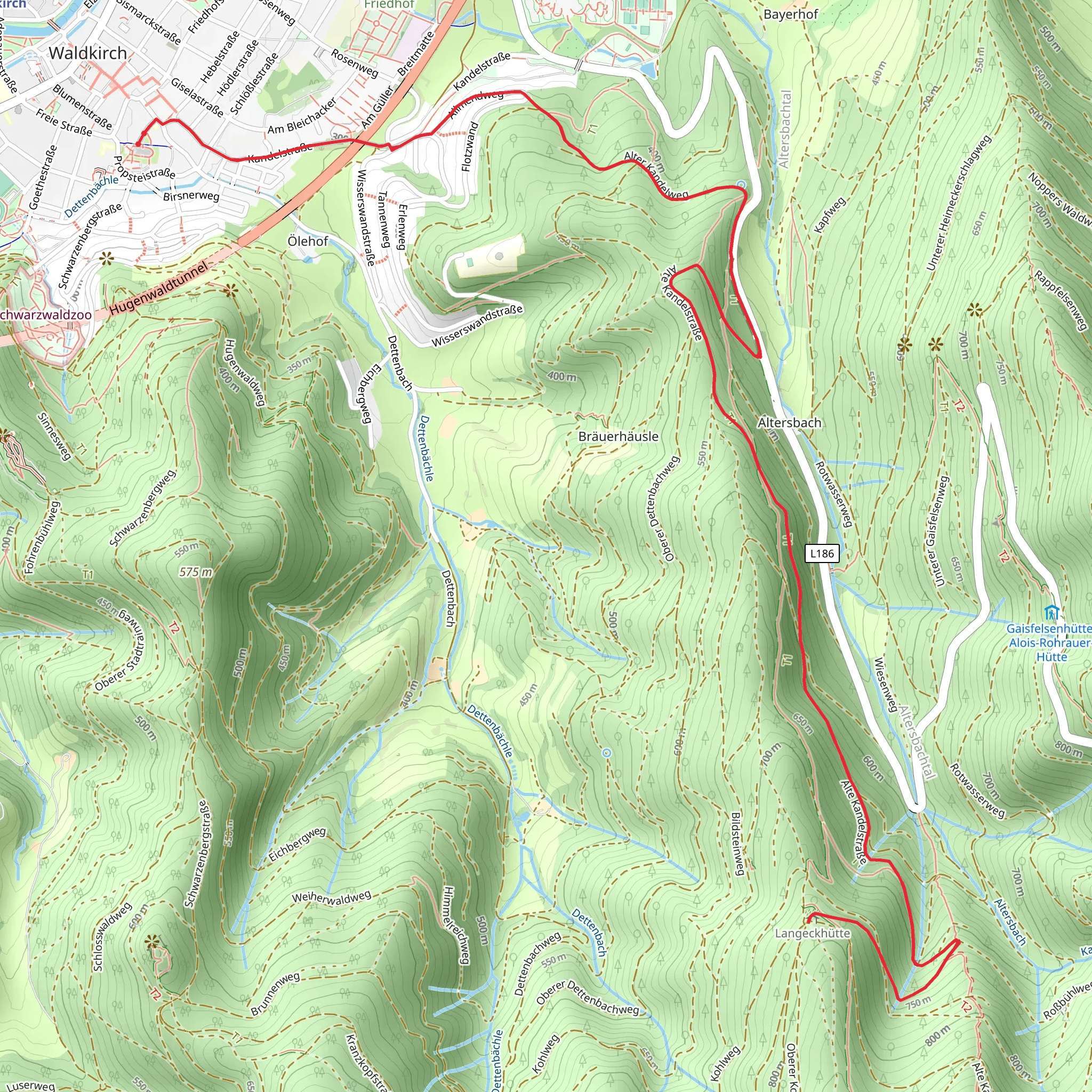 Langeckhuette via Bruenneledobel Bussmatte mobile static map