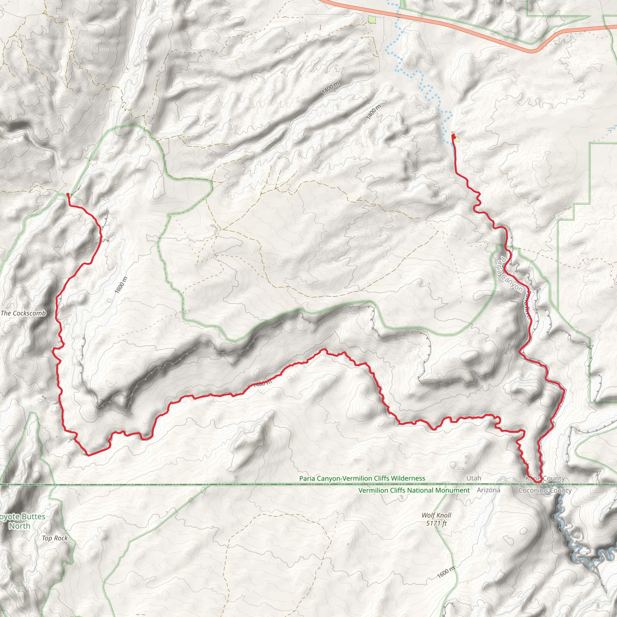 Hayduke Trail, Buckskin Gulch and Paria River mobile static map