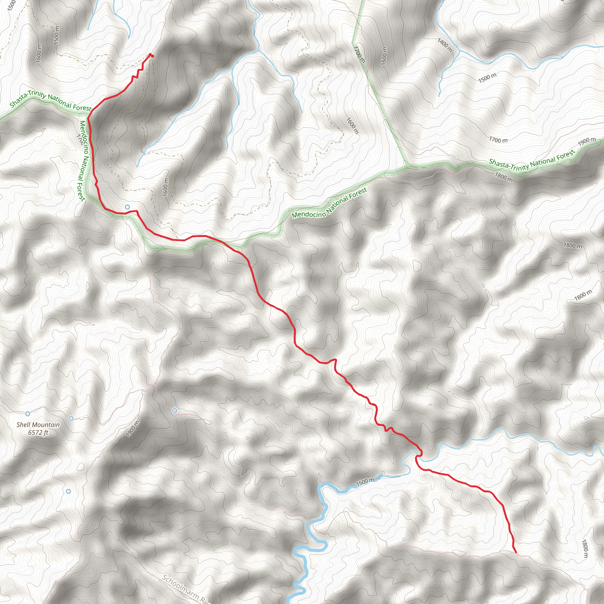 Cutfinger Creek Trail mobile static map