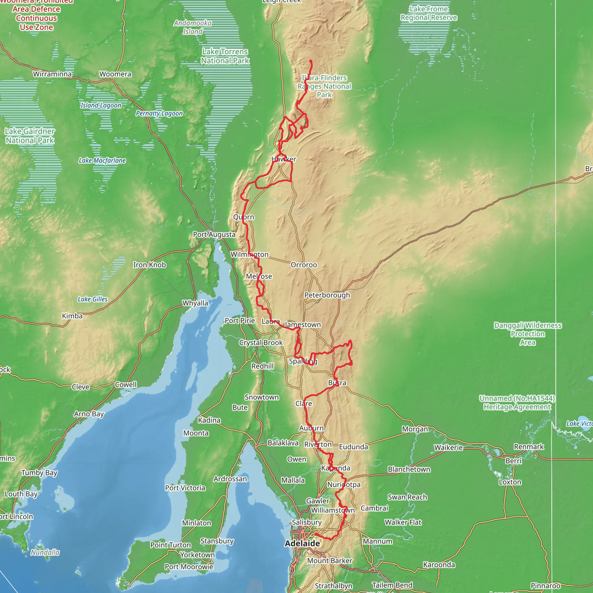 Mawson Trail mobile static map