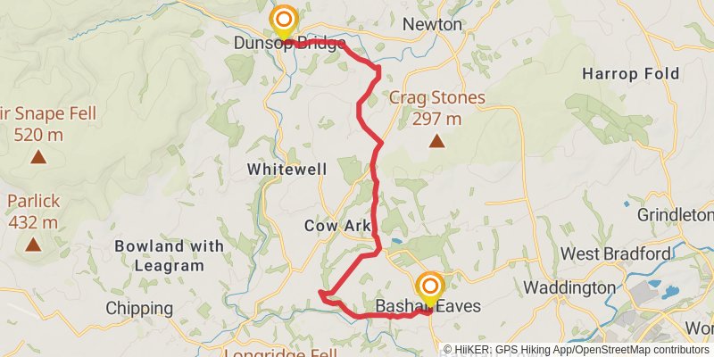 Pendle Witches Way stage 3 Map